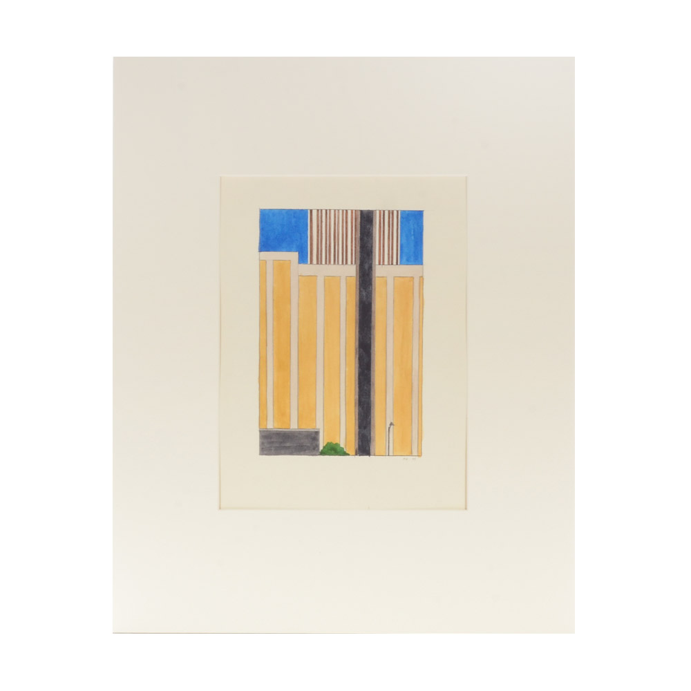 Robert Herrmann 1979 Architectural Watercolor Painting