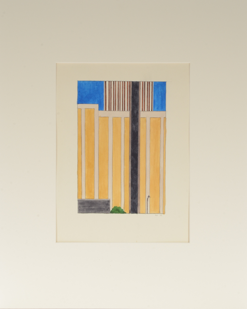 Robert Herrmann 1979 Architectural Watercolor Painting