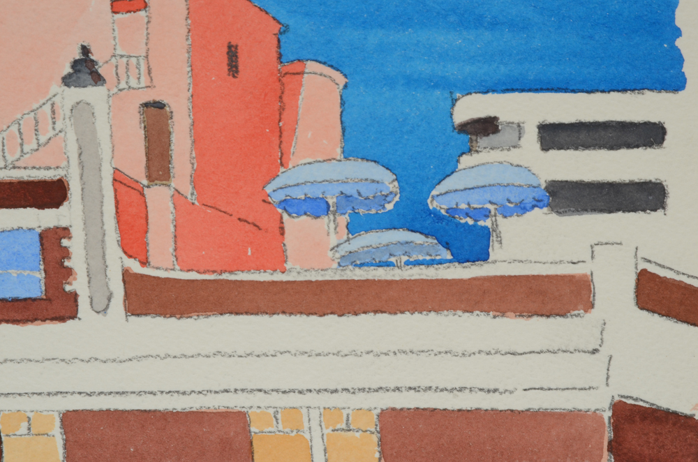 Robert Herrmann 1989 Architectural Watercolor Painting