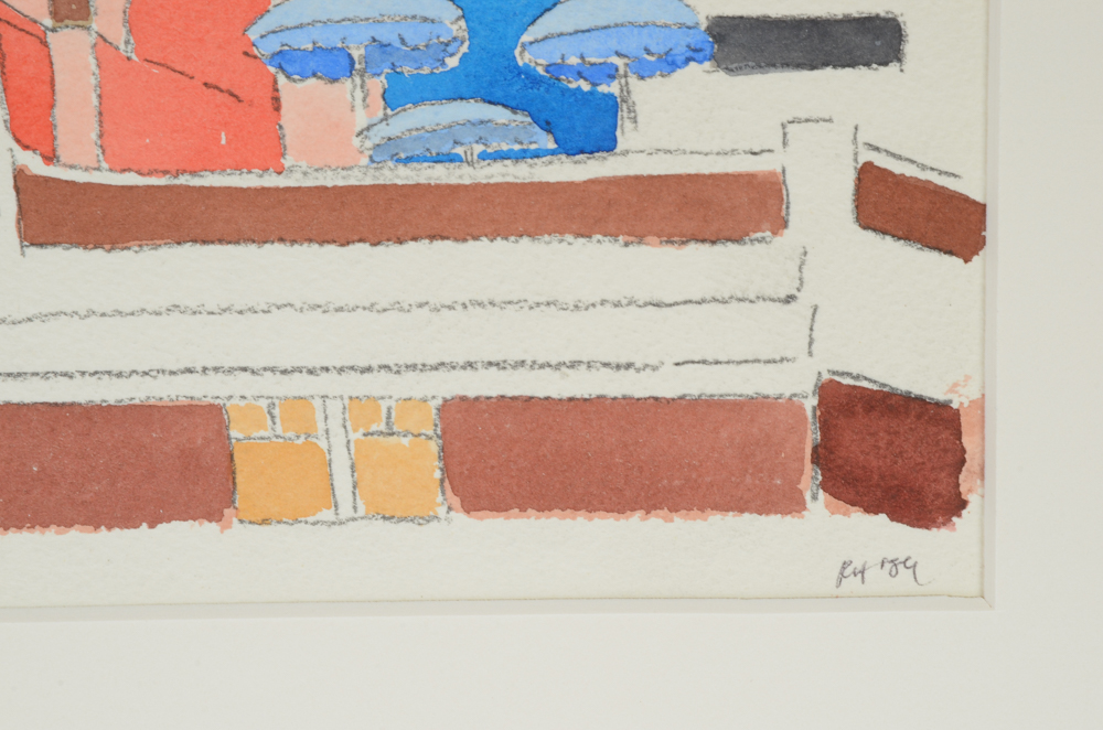 Robert Herrmann 1989 Architectural Watercolor Painting