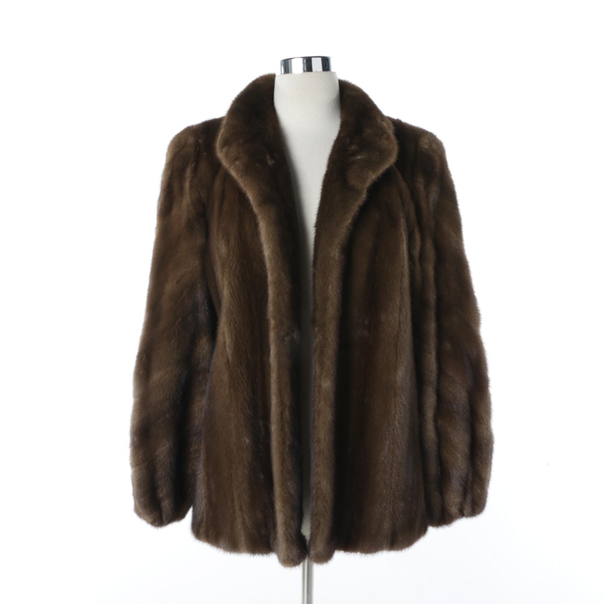Women's Bullocks Wilshire Brown Mink Fur Coat