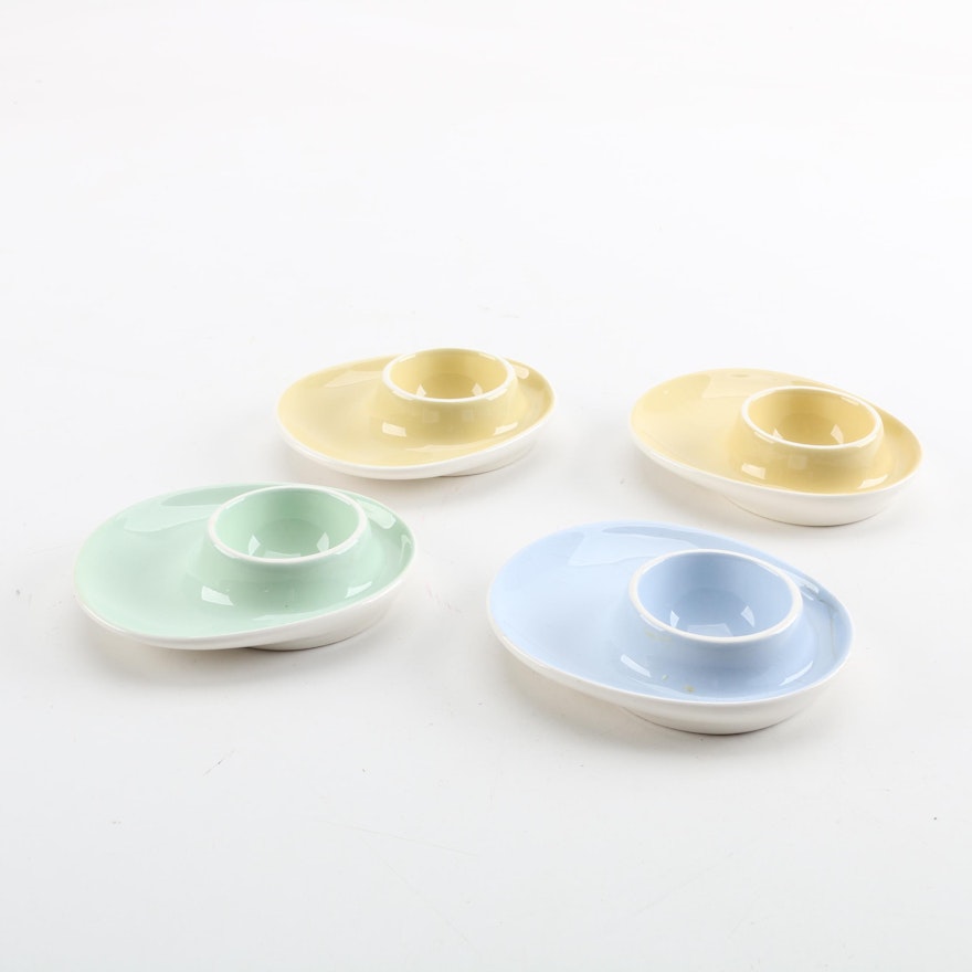 Norwegian Figgjo Flint "Sissel Gul" Design Pastel Ceramic Egg Cups