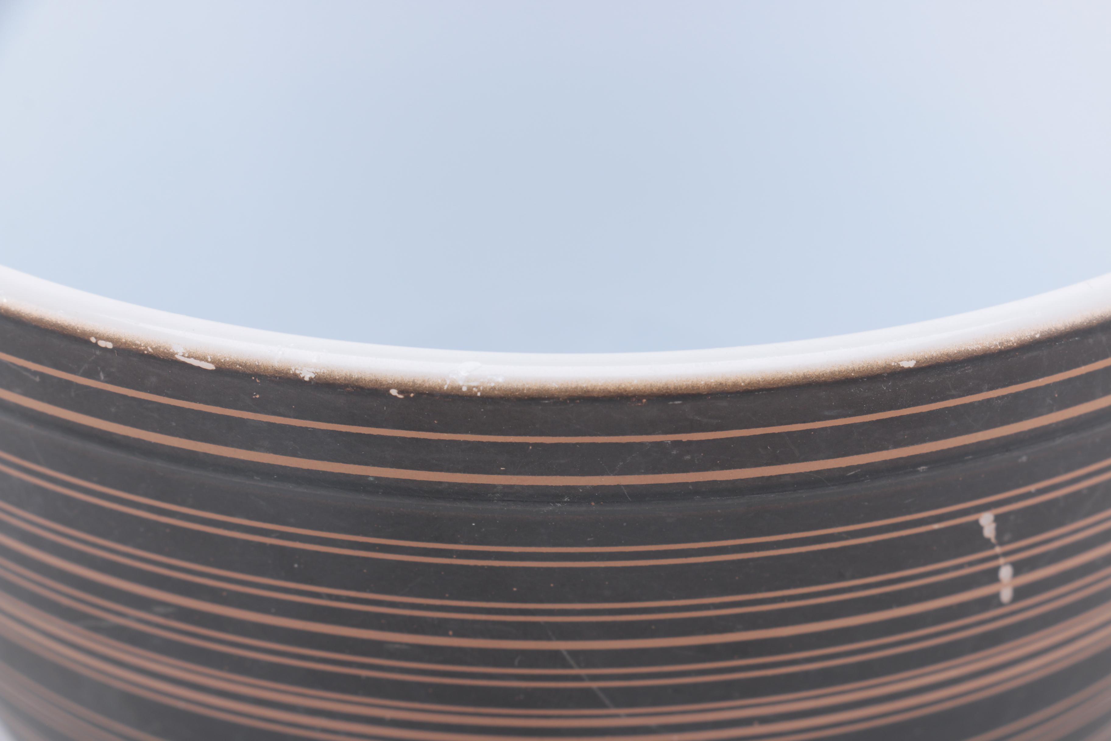 Pyrex "Terra" Brown Striped Mixing Bowl and Covered Casserole Dishes 1964-65