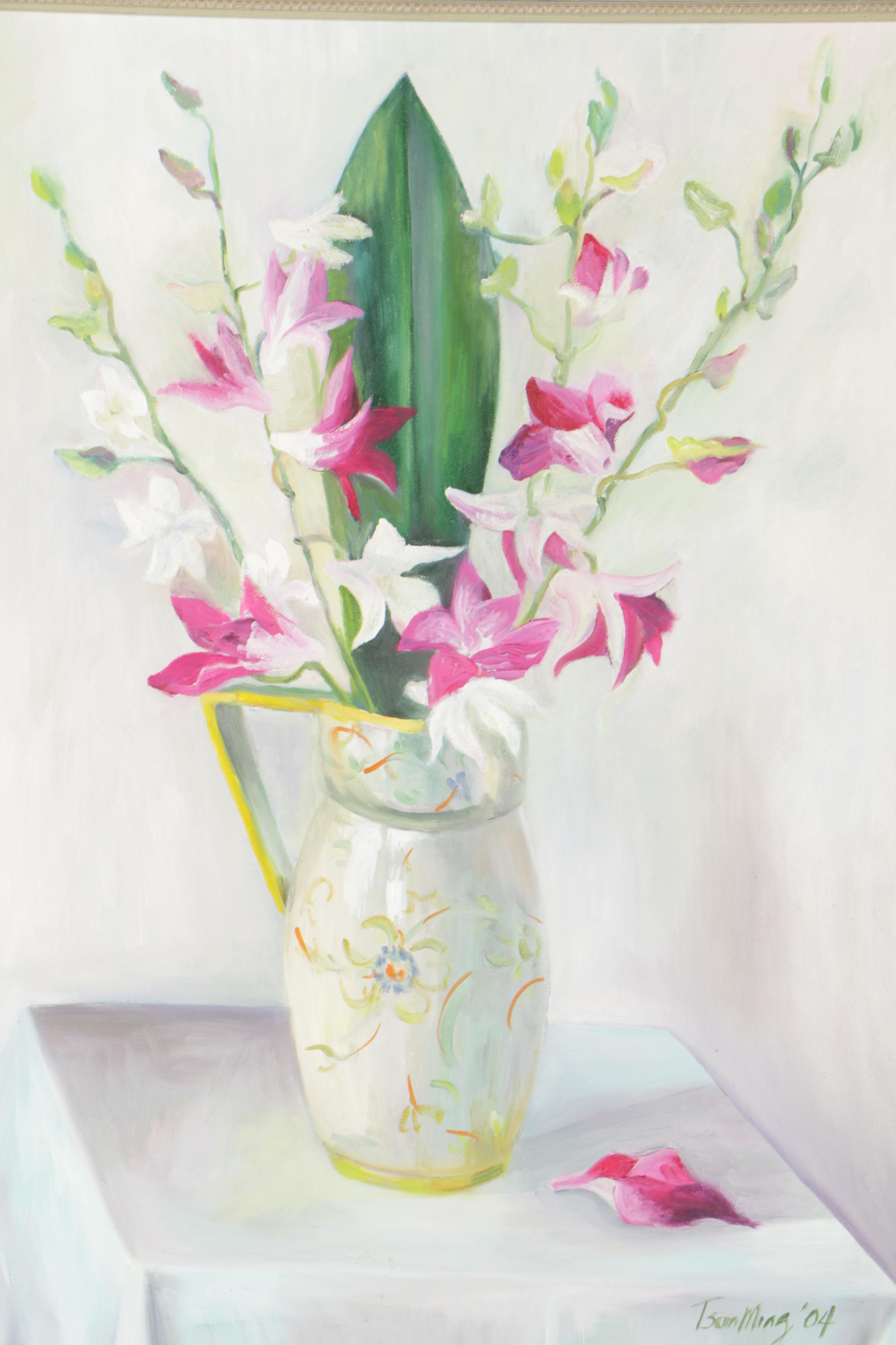 Tsun Ming Chmielinski Oil Painting of a Floral Still Life