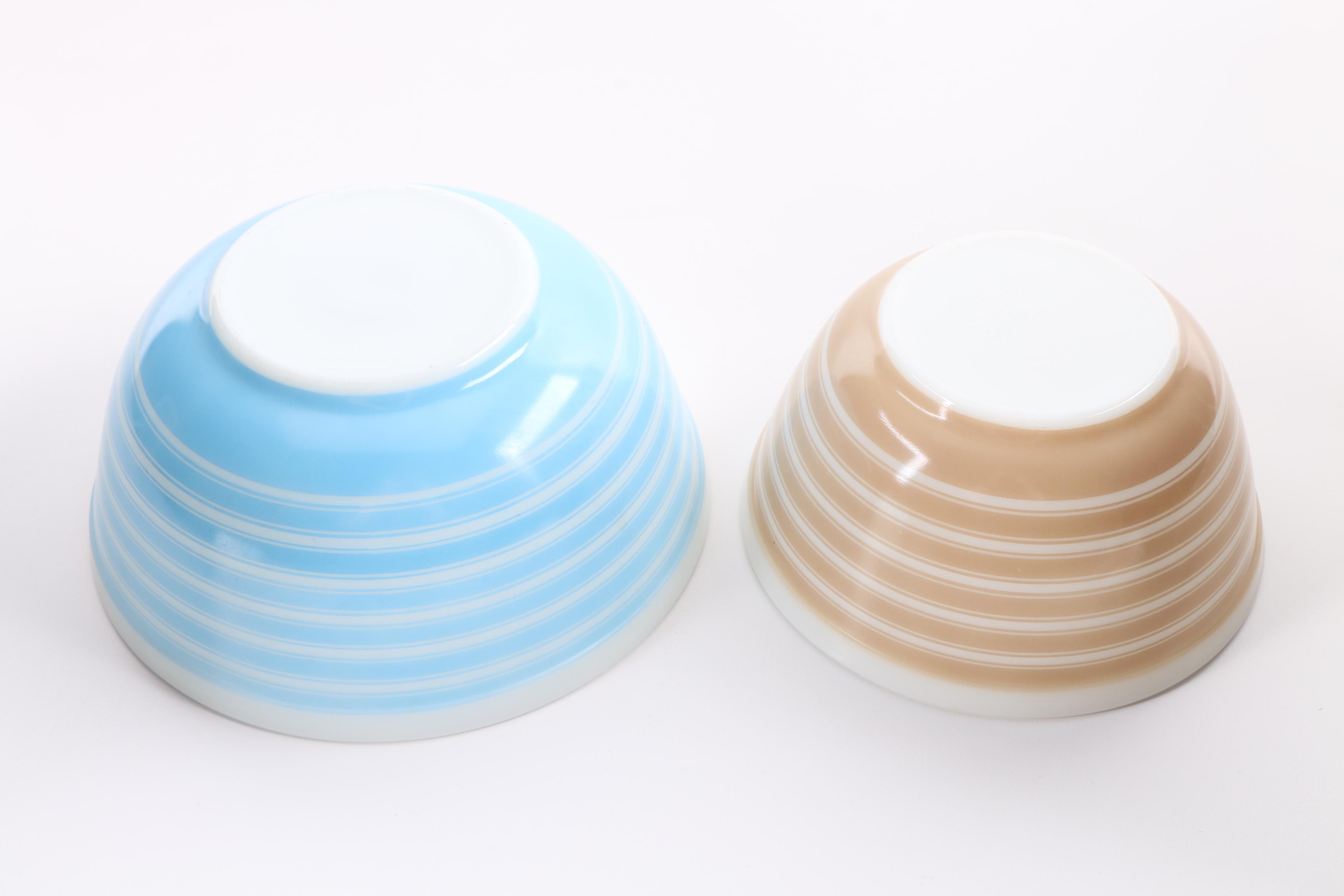 Pyrex "Blue Tulip" and "Blue Wheat" Casserole Dishes, Circa 1960