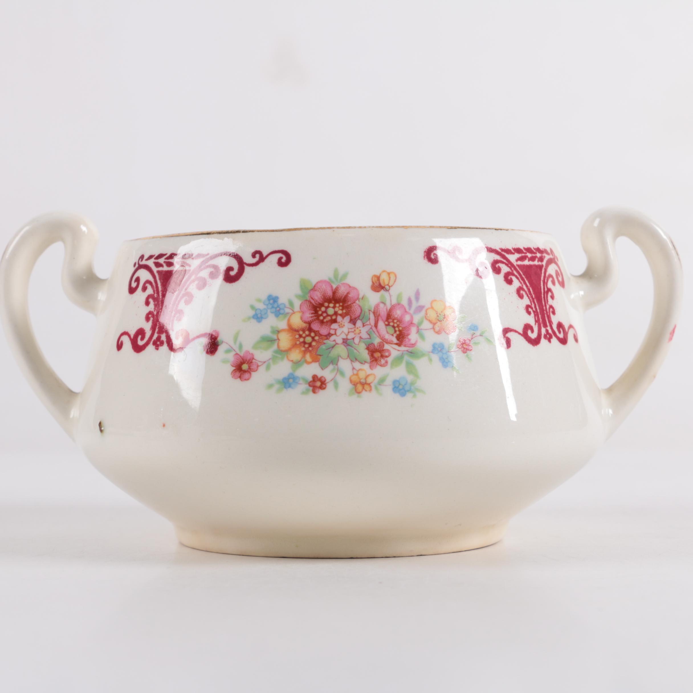 1946 Homer Laughlin Co. Porcelain Sugar Bowl and Creamer
