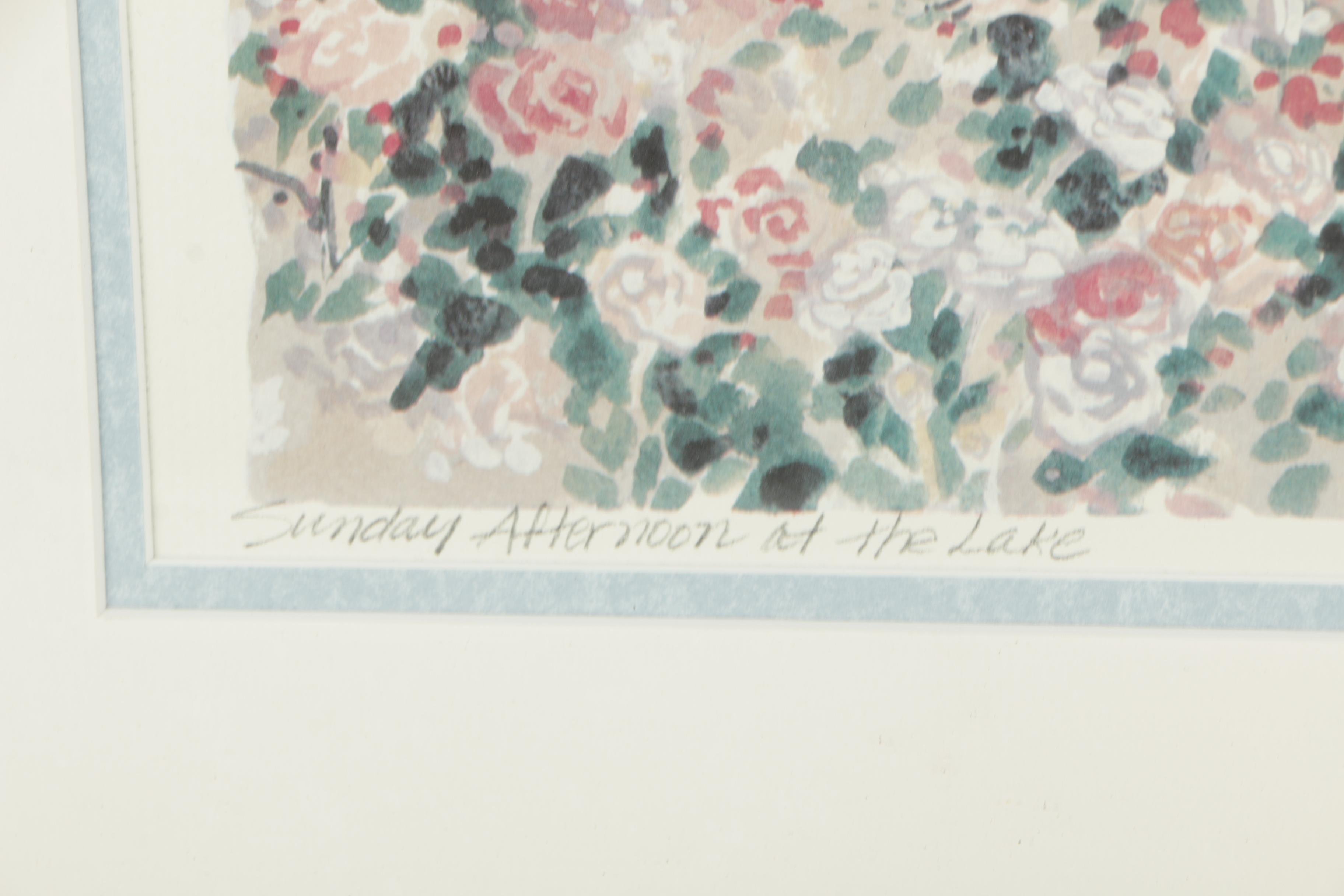 Offset Lithographic Print for Walt Disney Company "Sunday Afternoon at the Lake"