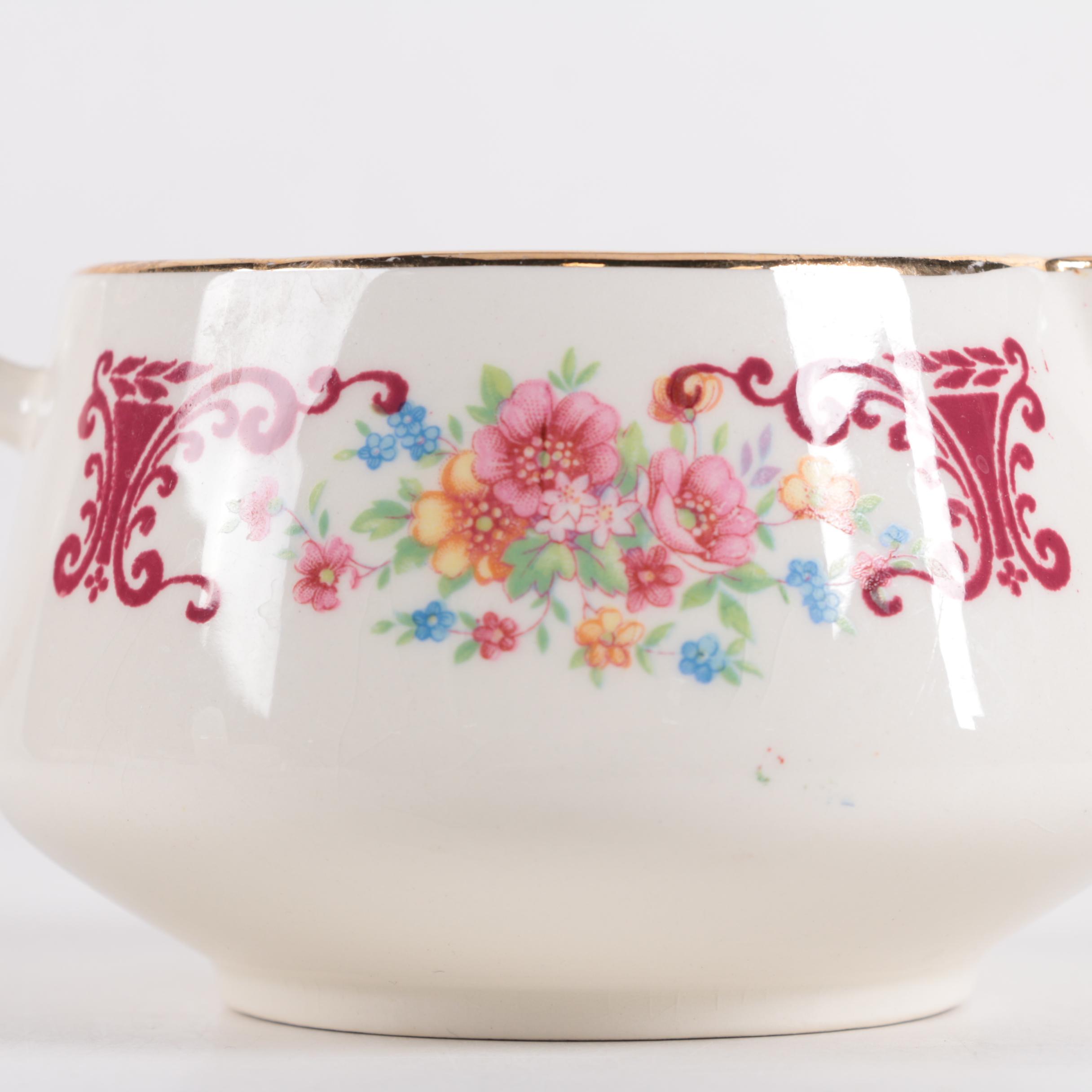 1946 Homer Laughlin Co. Porcelain Sugar Bowl and Creamer