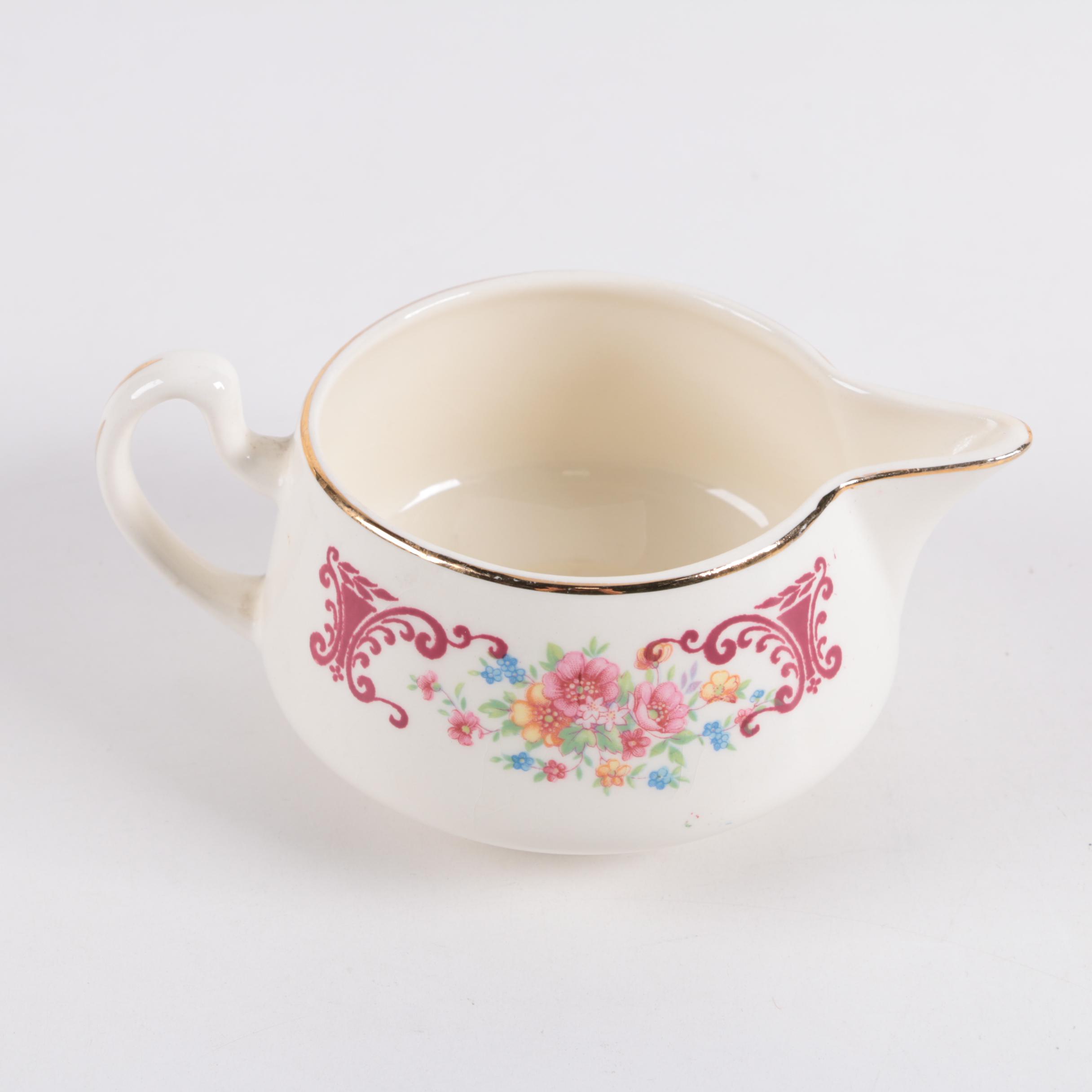 1946 Homer Laughlin Co. Porcelain Sugar Bowl and Creamer