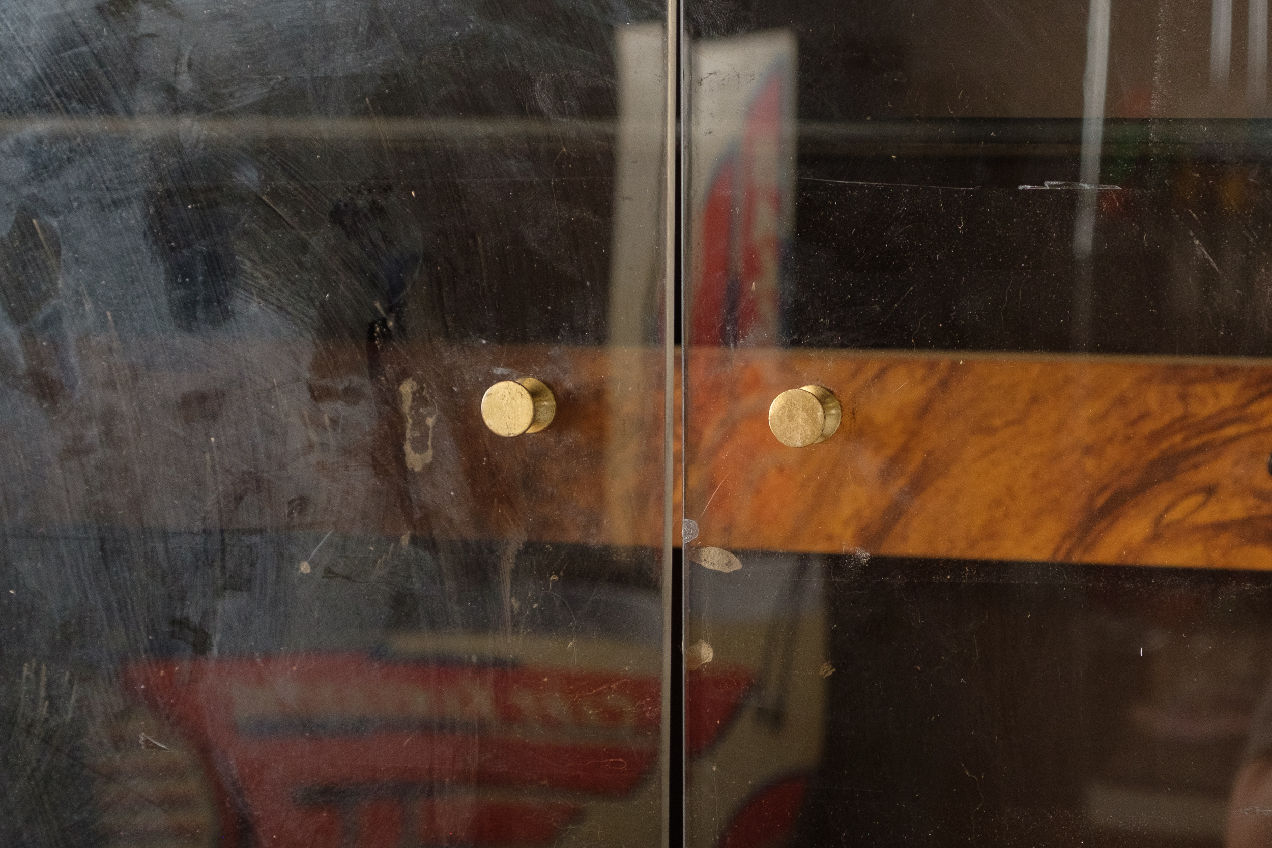 Walnut Burl Laminate Display Cabinets