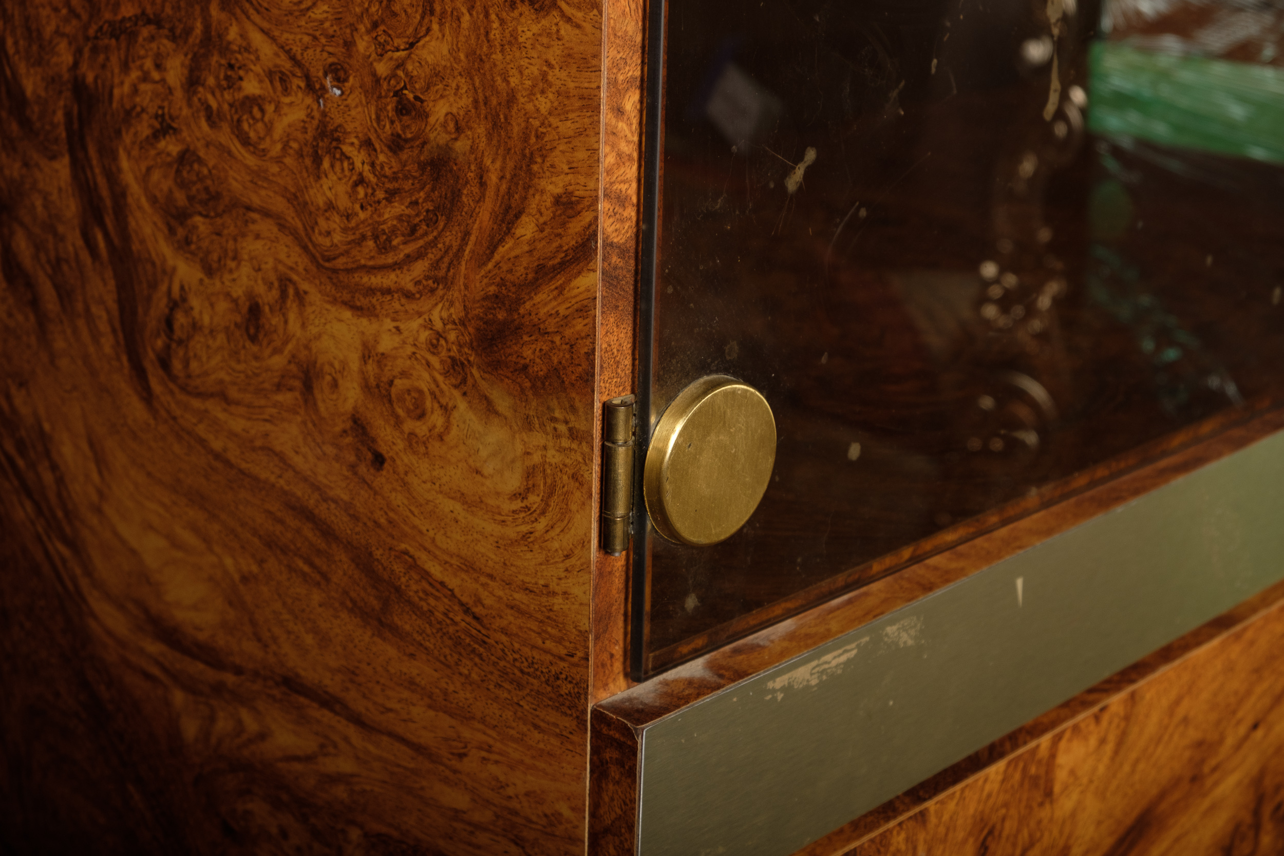 Walnut Burl Laminate Display Cabinets
