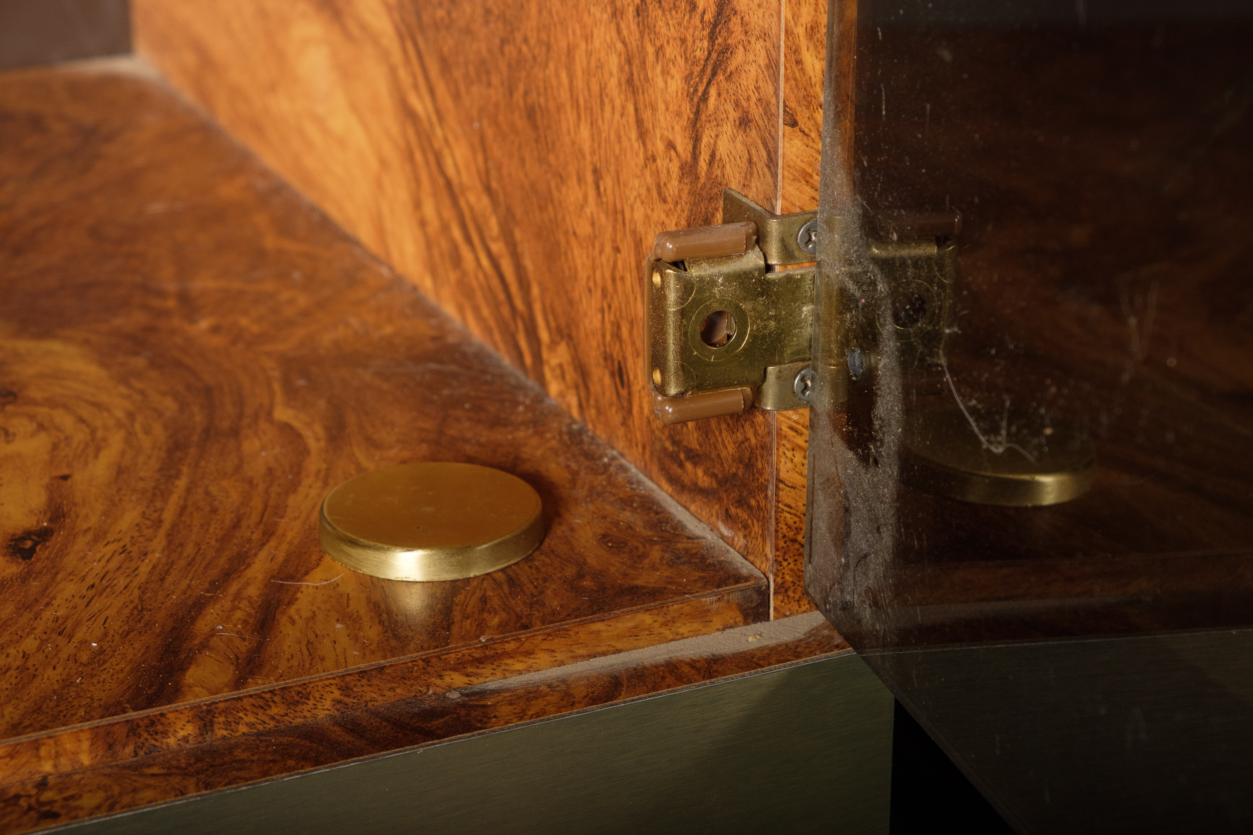 Walnut Burl Laminate Display Cabinets