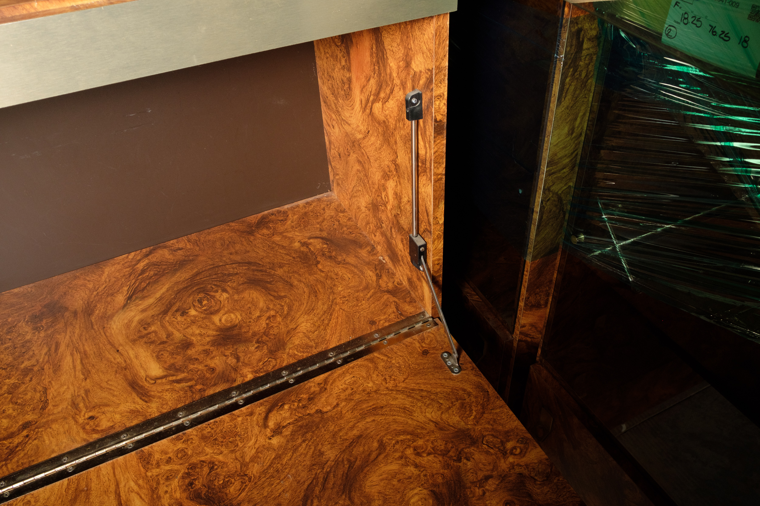 Walnut Burl Laminate Display Cabinets
