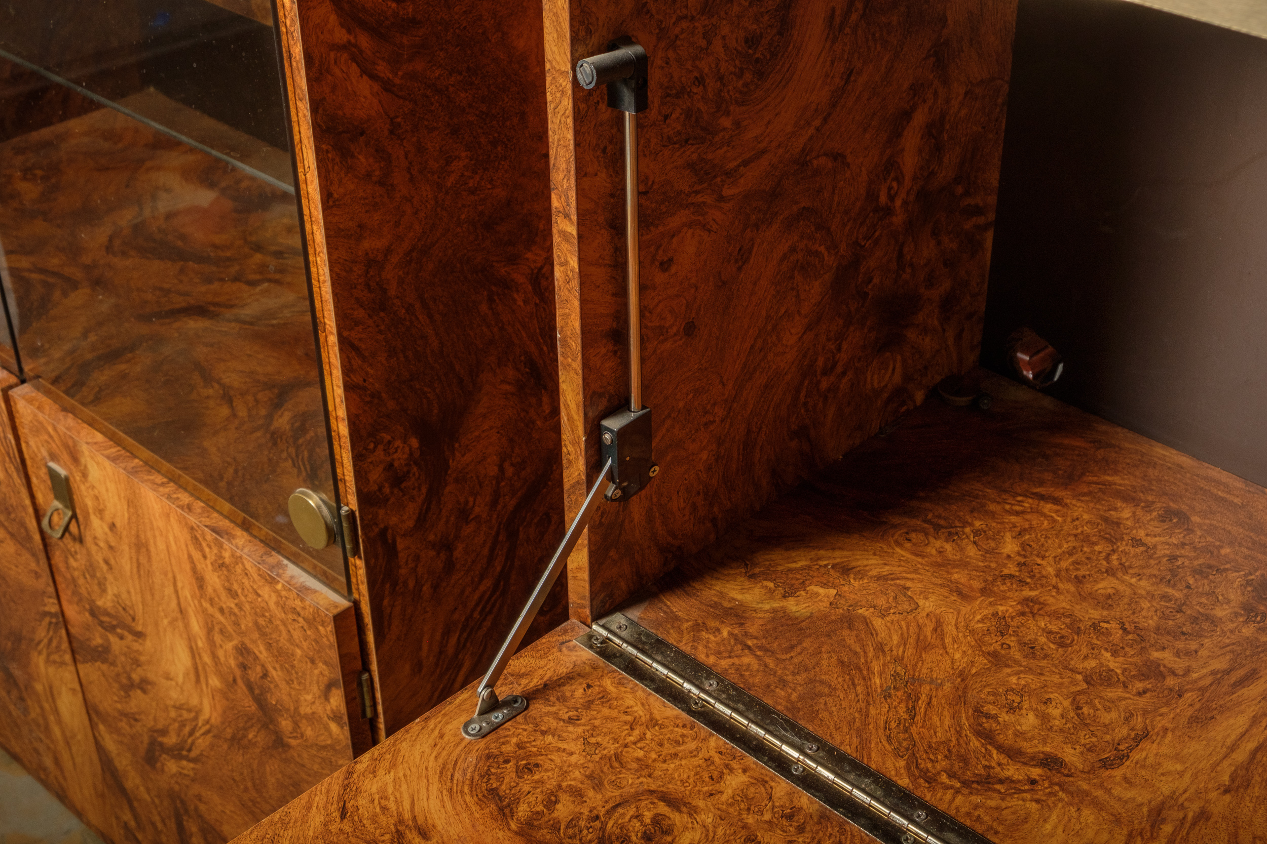 Walnut Burl Laminate Display Cabinets