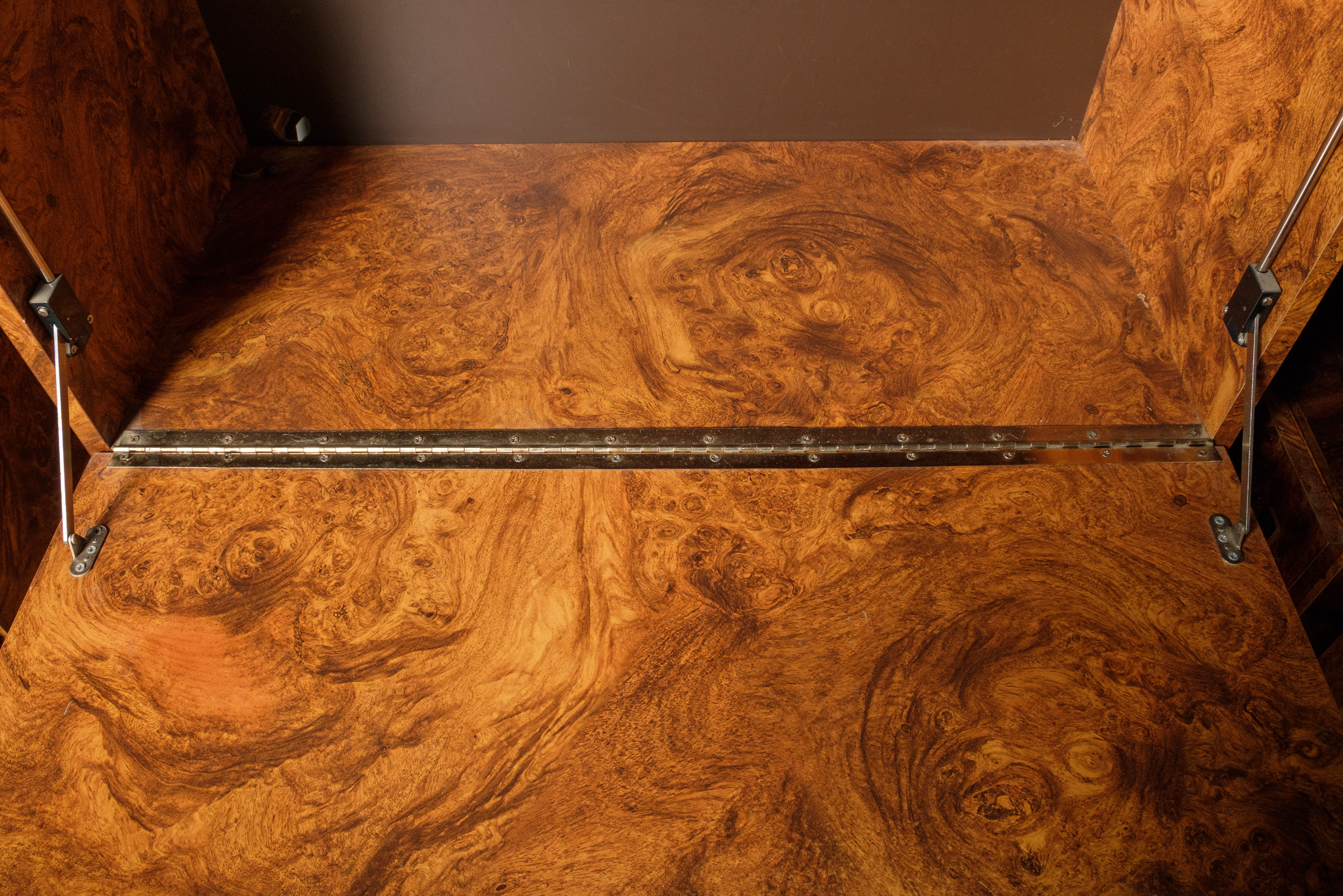 Walnut Burl Laminate Display Cabinets