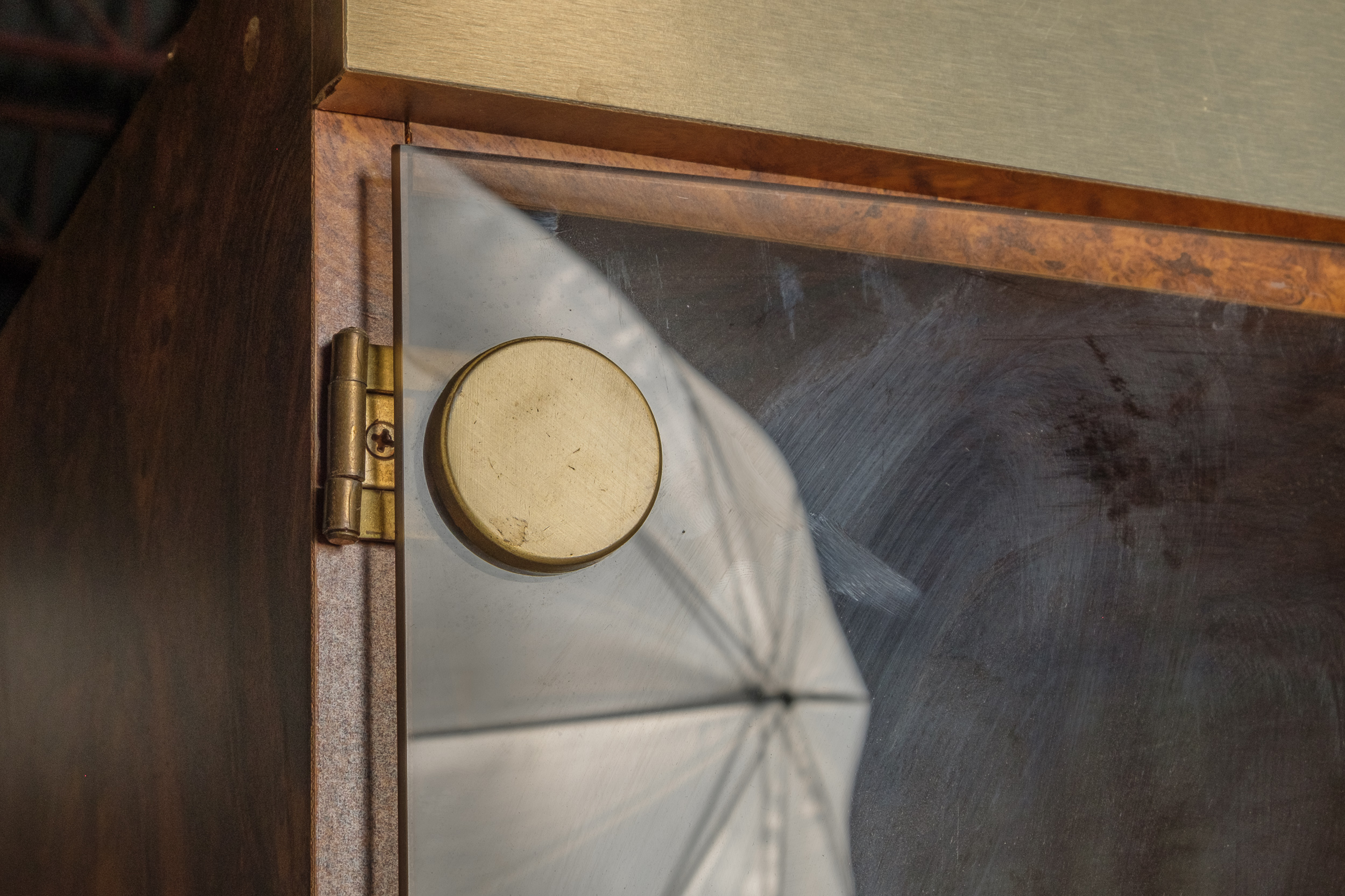 Walnut Burl Laminate Display Cabinets