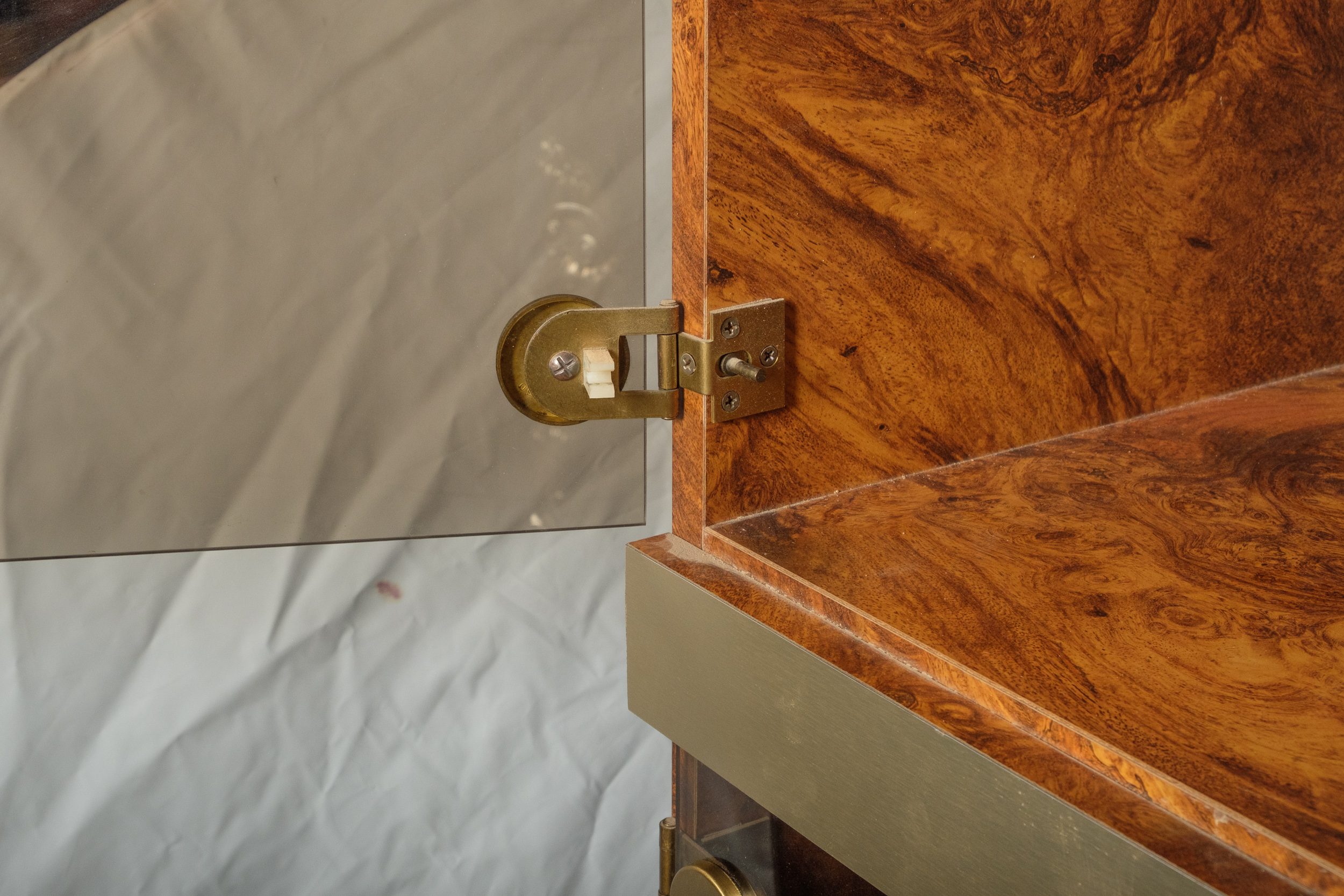 Walnut Burl Laminate Display Cabinets