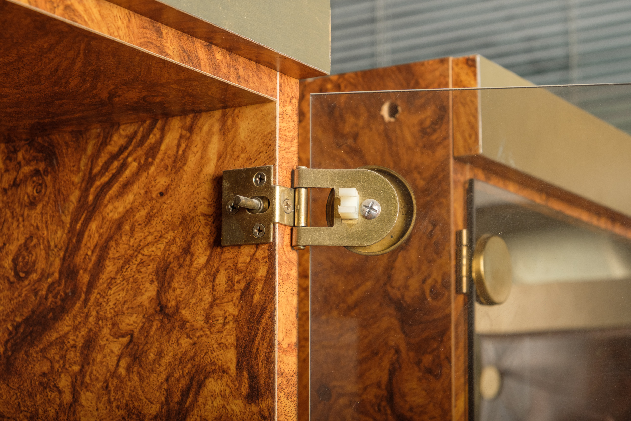 Walnut Burl Laminate Display Cabinets