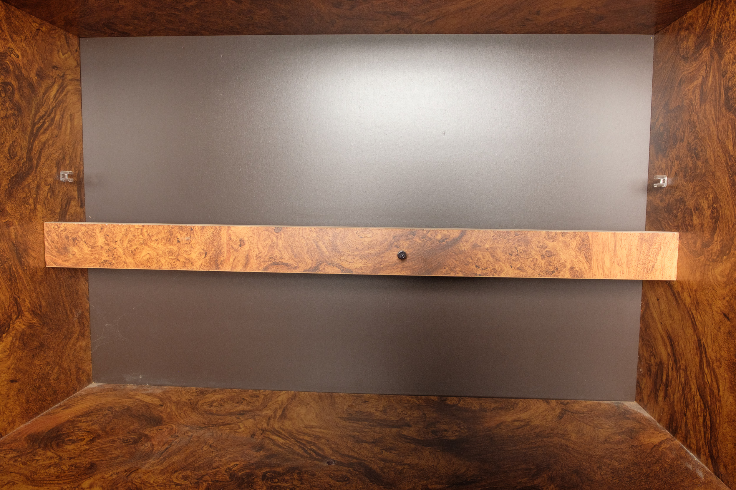 Walnut Burl Laminate Display Cabinets