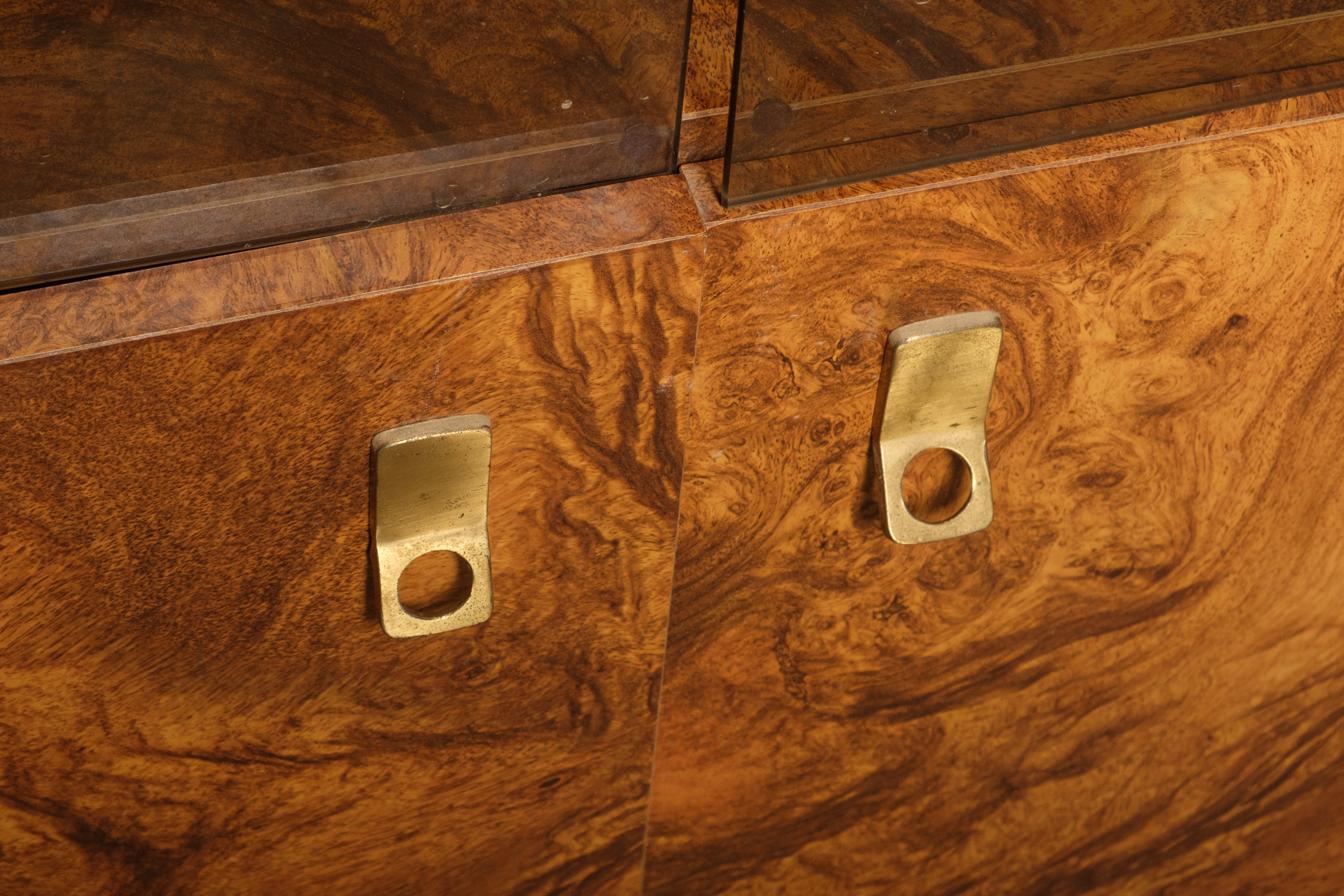 Walnut Burl Laminate Display Cabinets