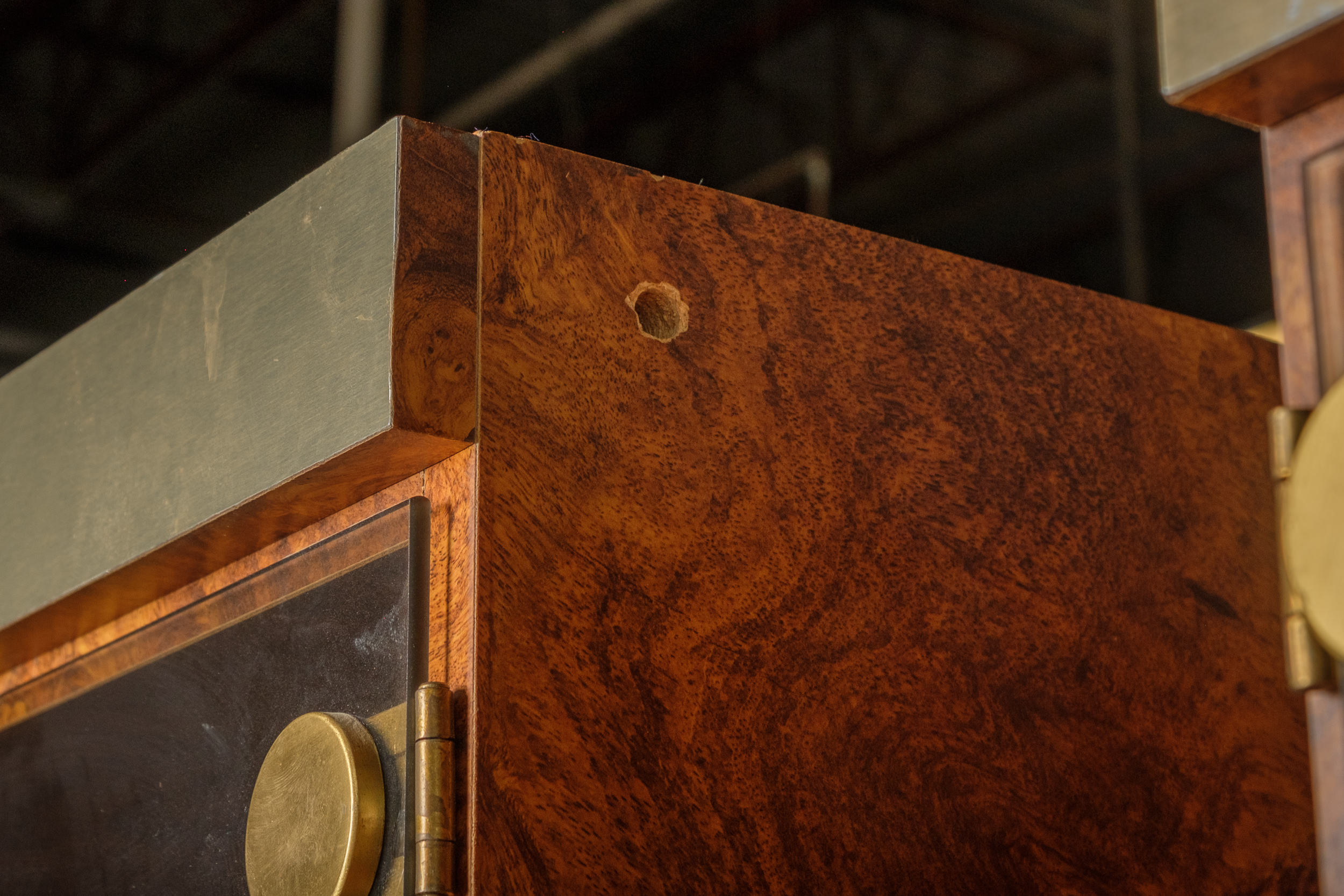 Walnut Burl Laminate Display Cabinets