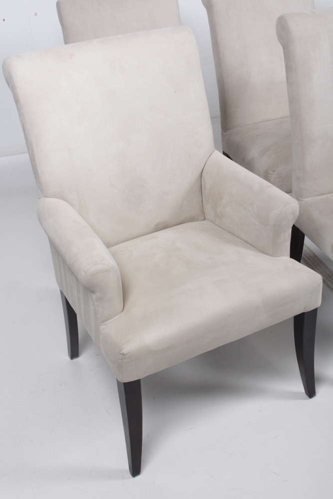 Pottery Barn Dining Chairs with Cream Upholstery