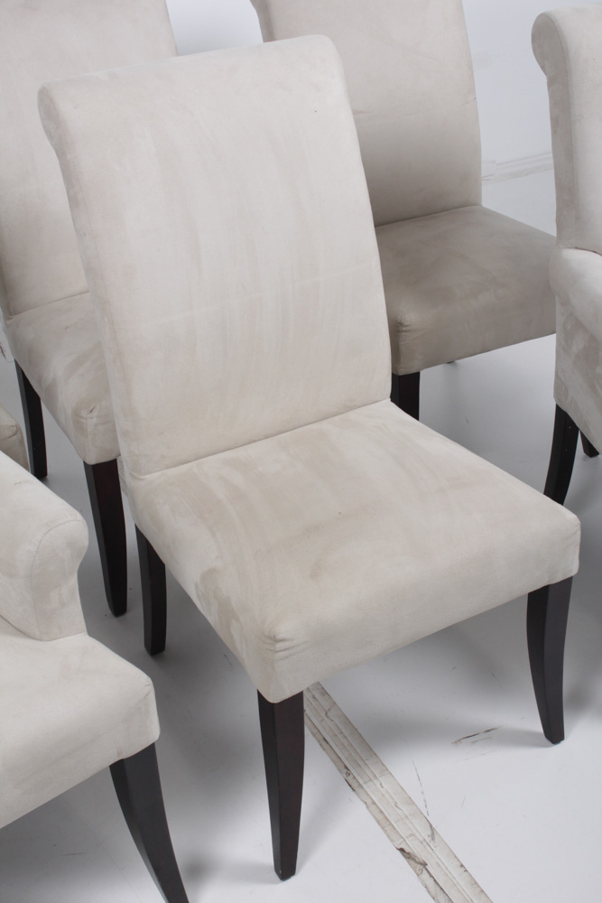 Pottery Barn Dining Chairs with Cream Upholstery