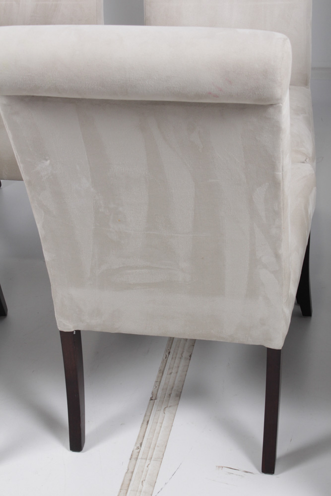Pottery Barn Dining Chairs with Cream Upholstery