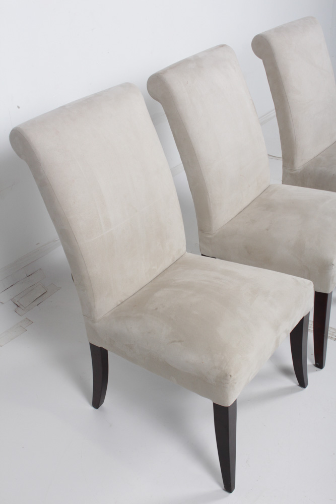 Pottery Barn Dining Chairs with Cream Upholstery
