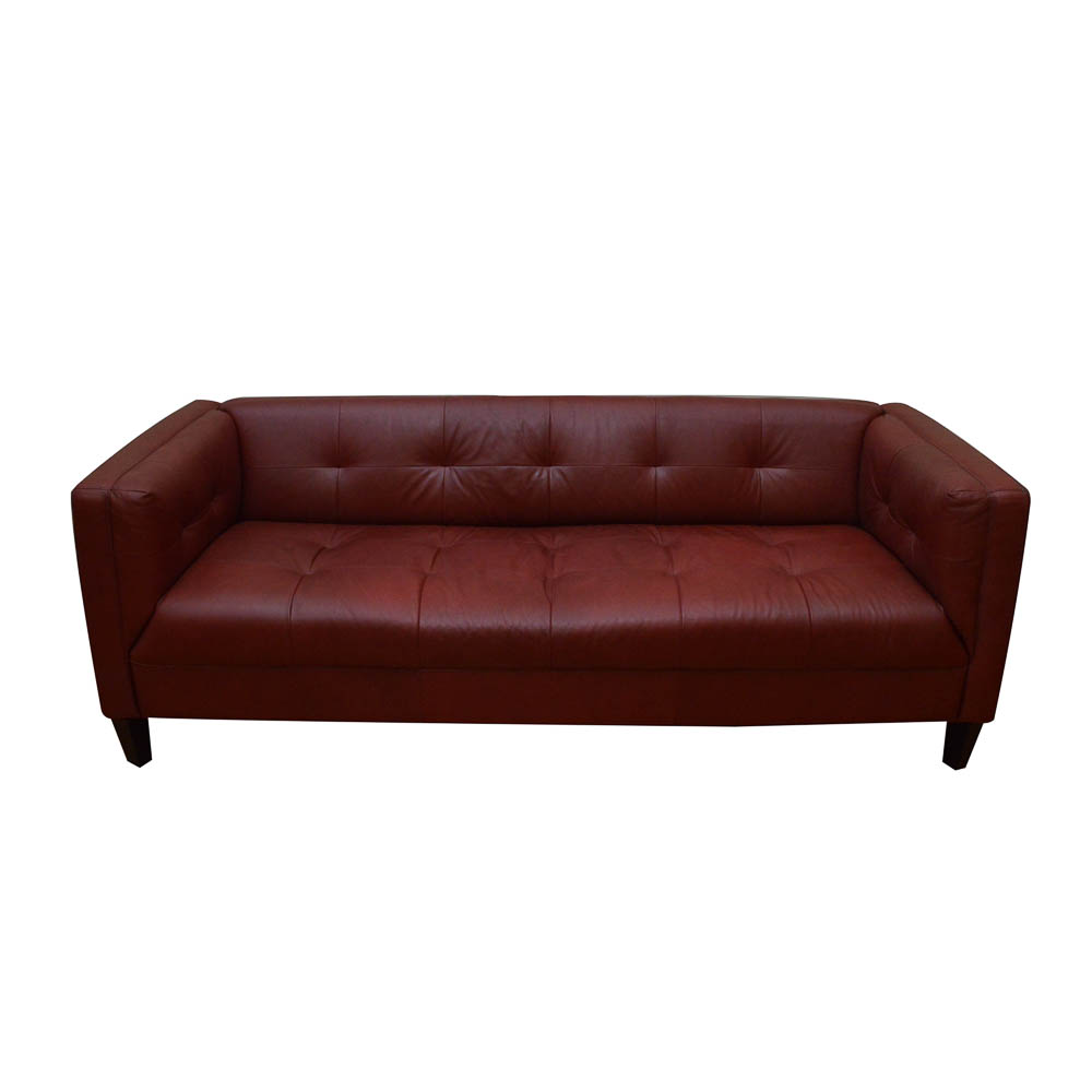 Contemporary Red Leather Sofa