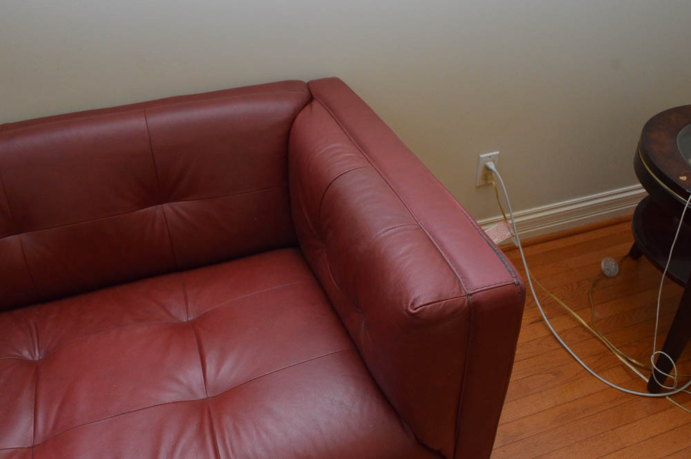 Contemporary Red Leather Sofa