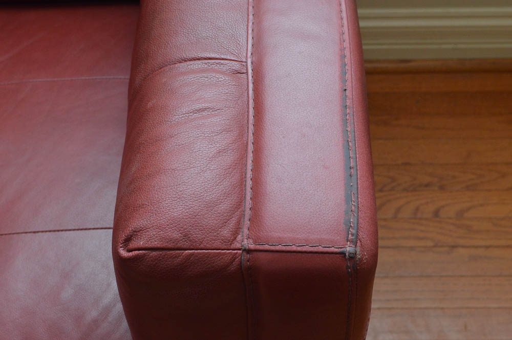 Contemporary Red Leather Sofa