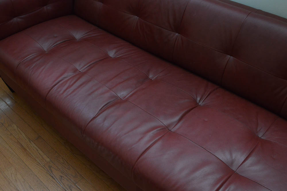 Contemporary Red Leather Sofa