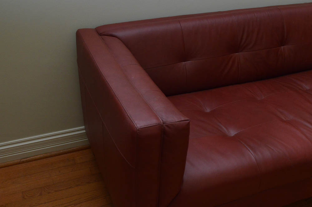 Contemporary Red Leather Sofa