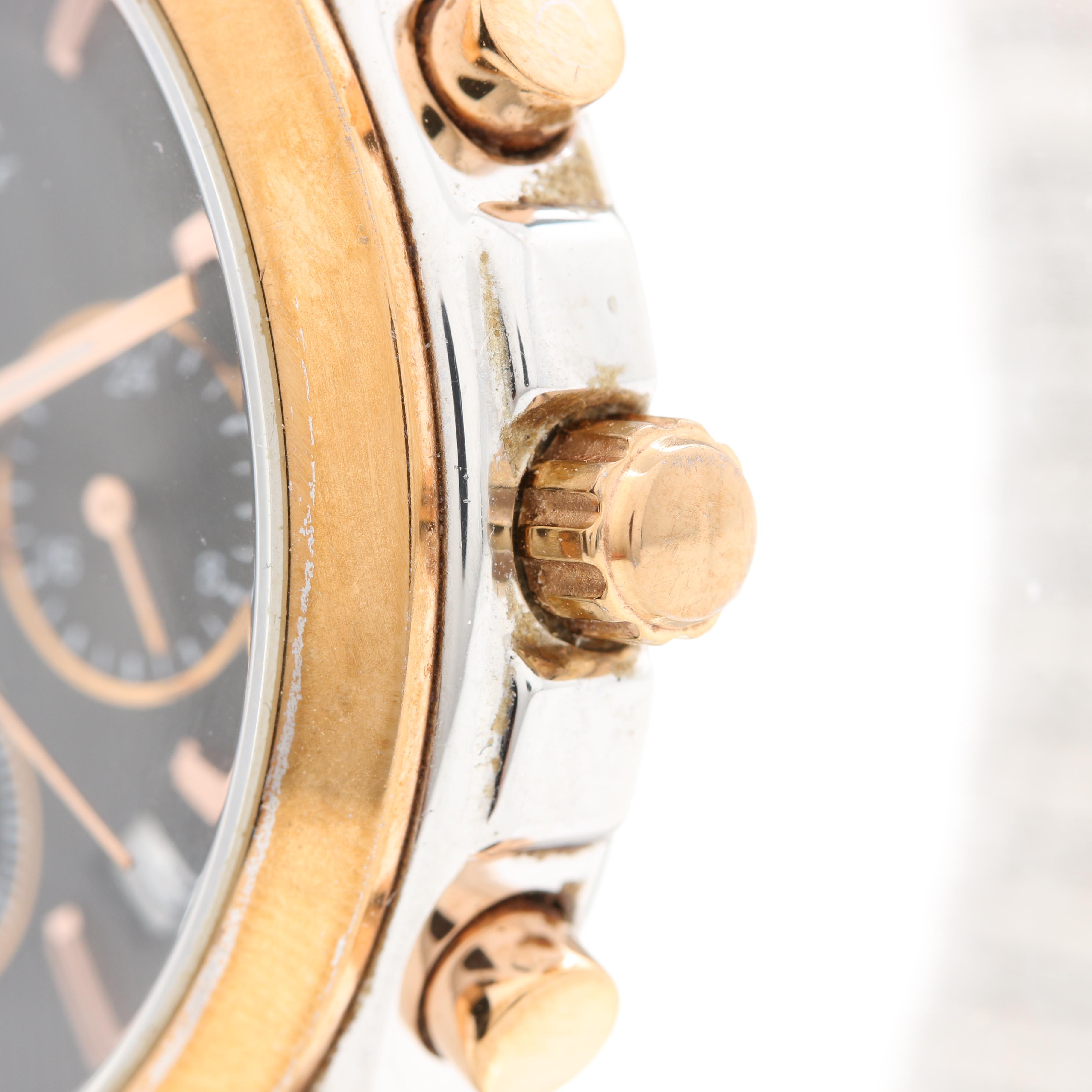 Kenneth Cole Gold-Tone Stainless Steel Black Dial Expansion Band Watch