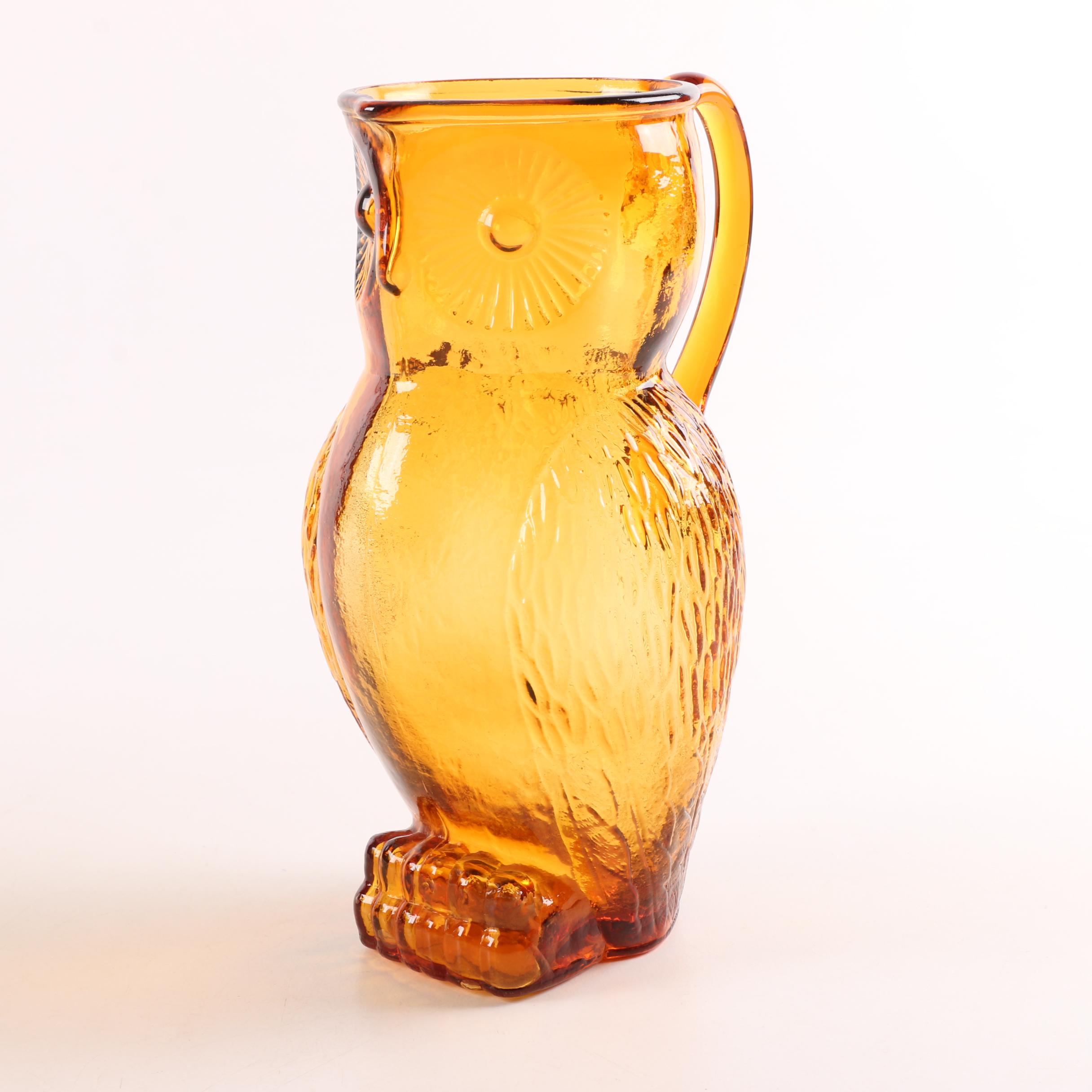 Collection of Vintage Amber Glass Tableware