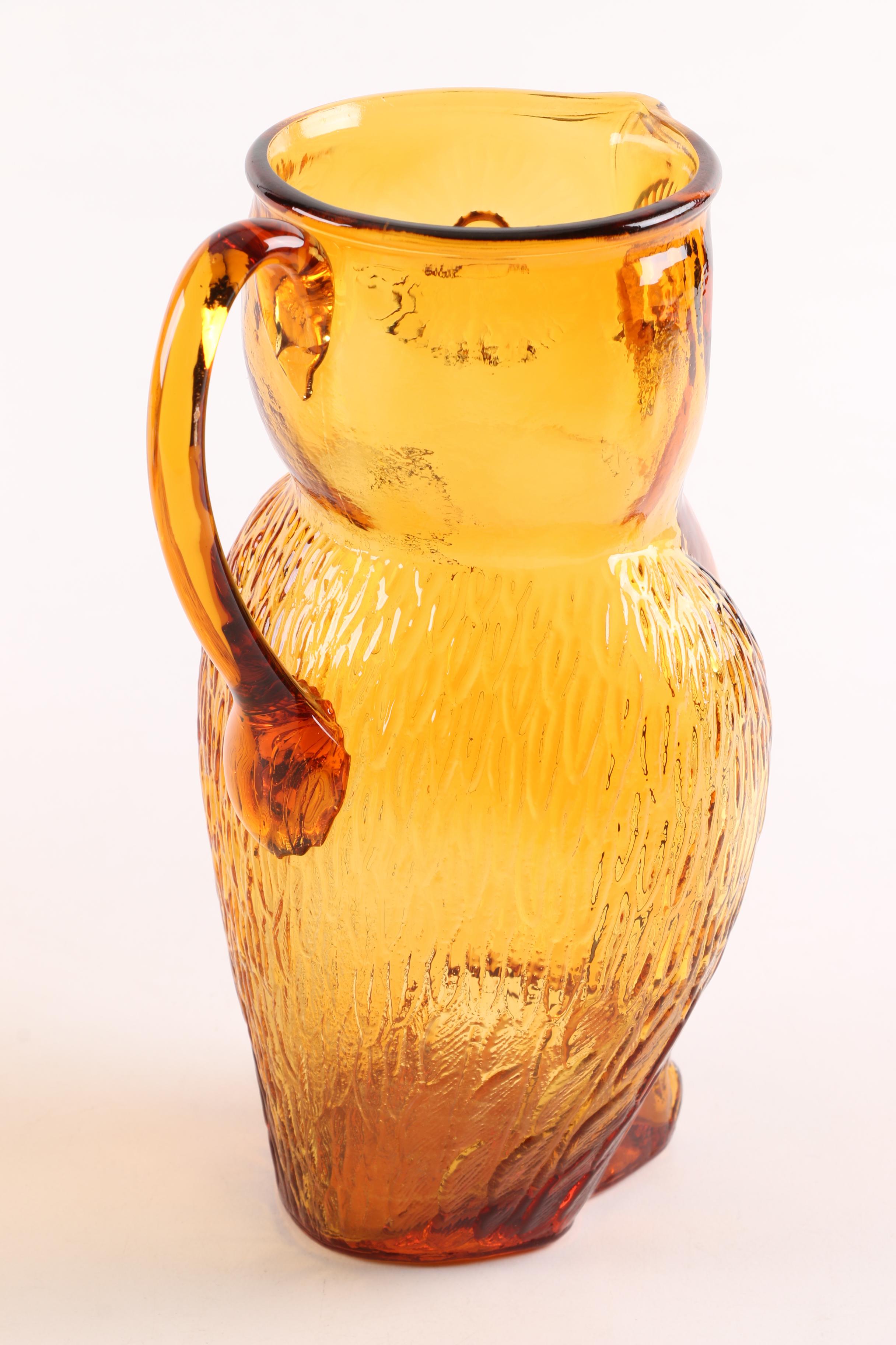 Collection of Vintage Amber Glass Tableware