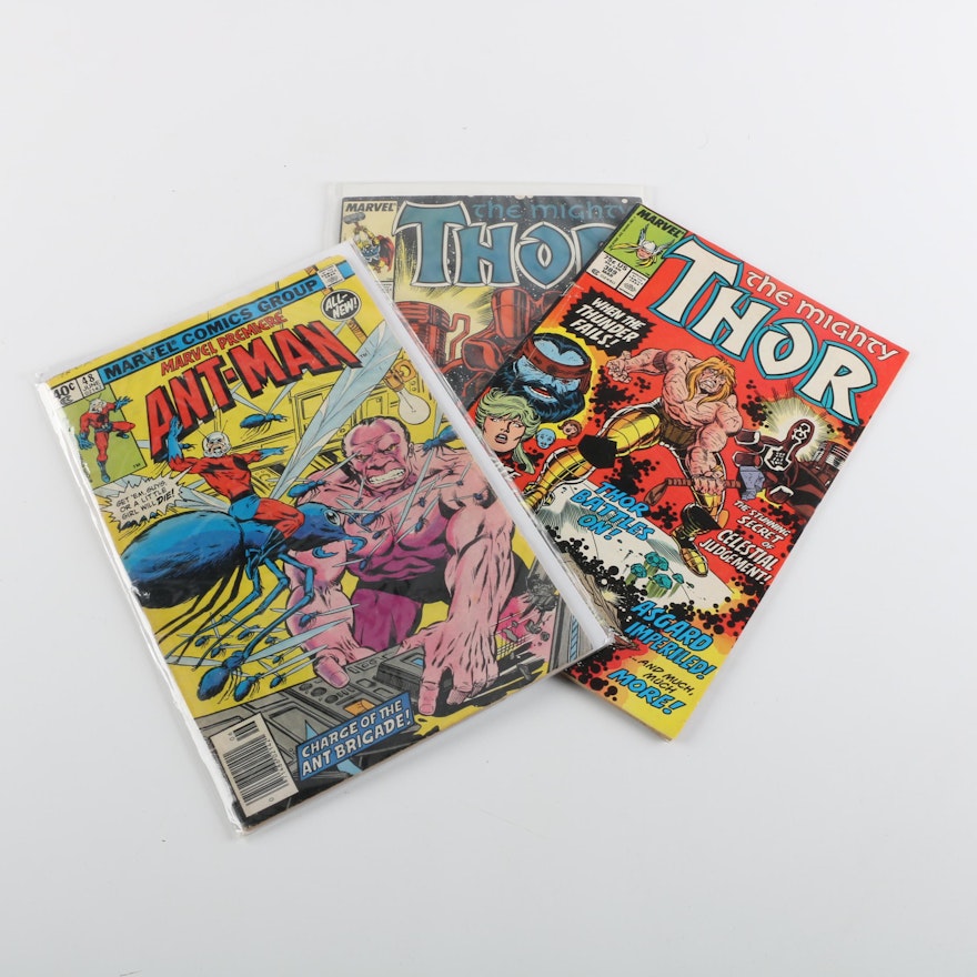 Marvel Comic Books Including "The Mighty Thor" and "Marvel Premiere: Ant-Man"