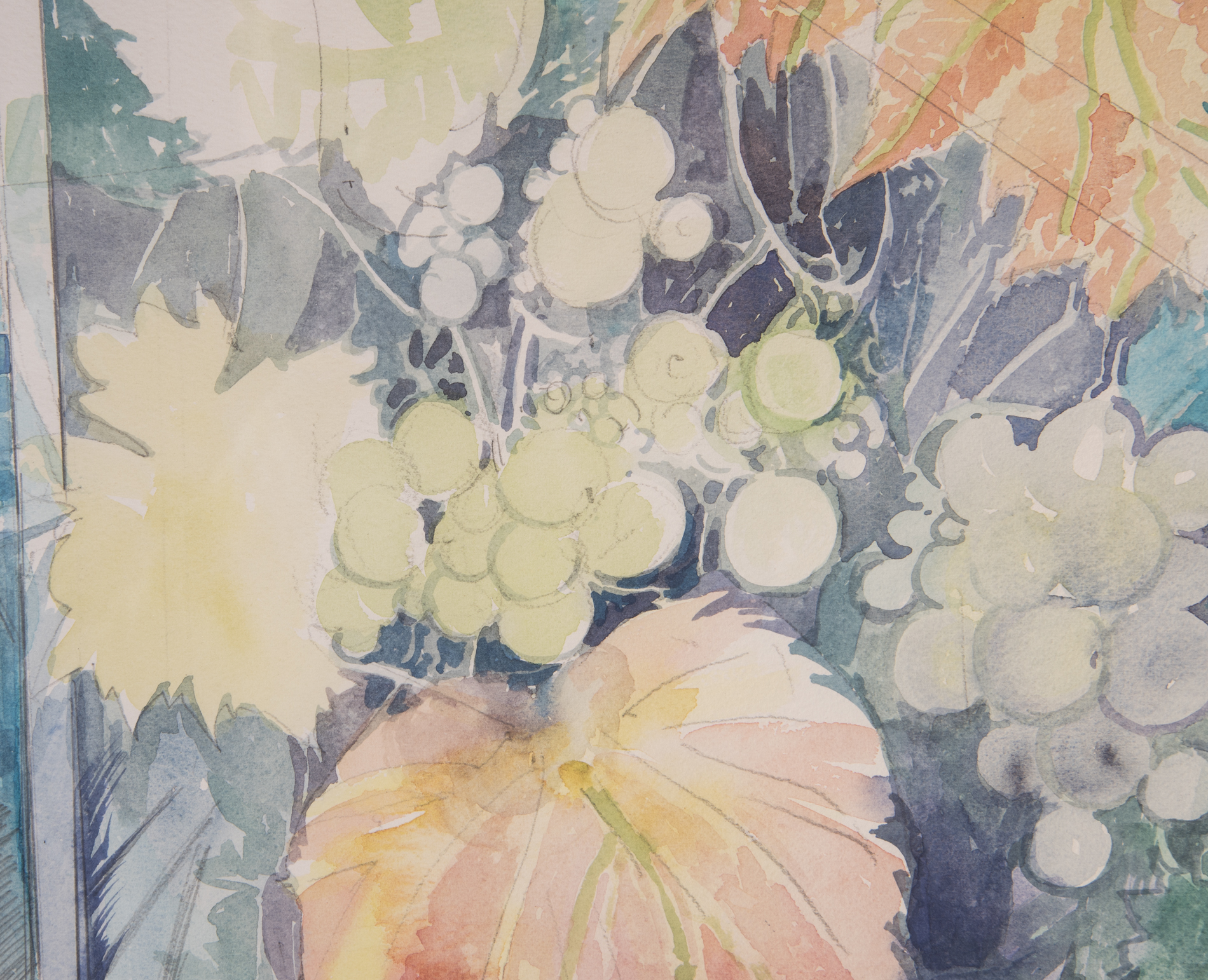 Valerie Orchard Original Watercolor "September Grapes"