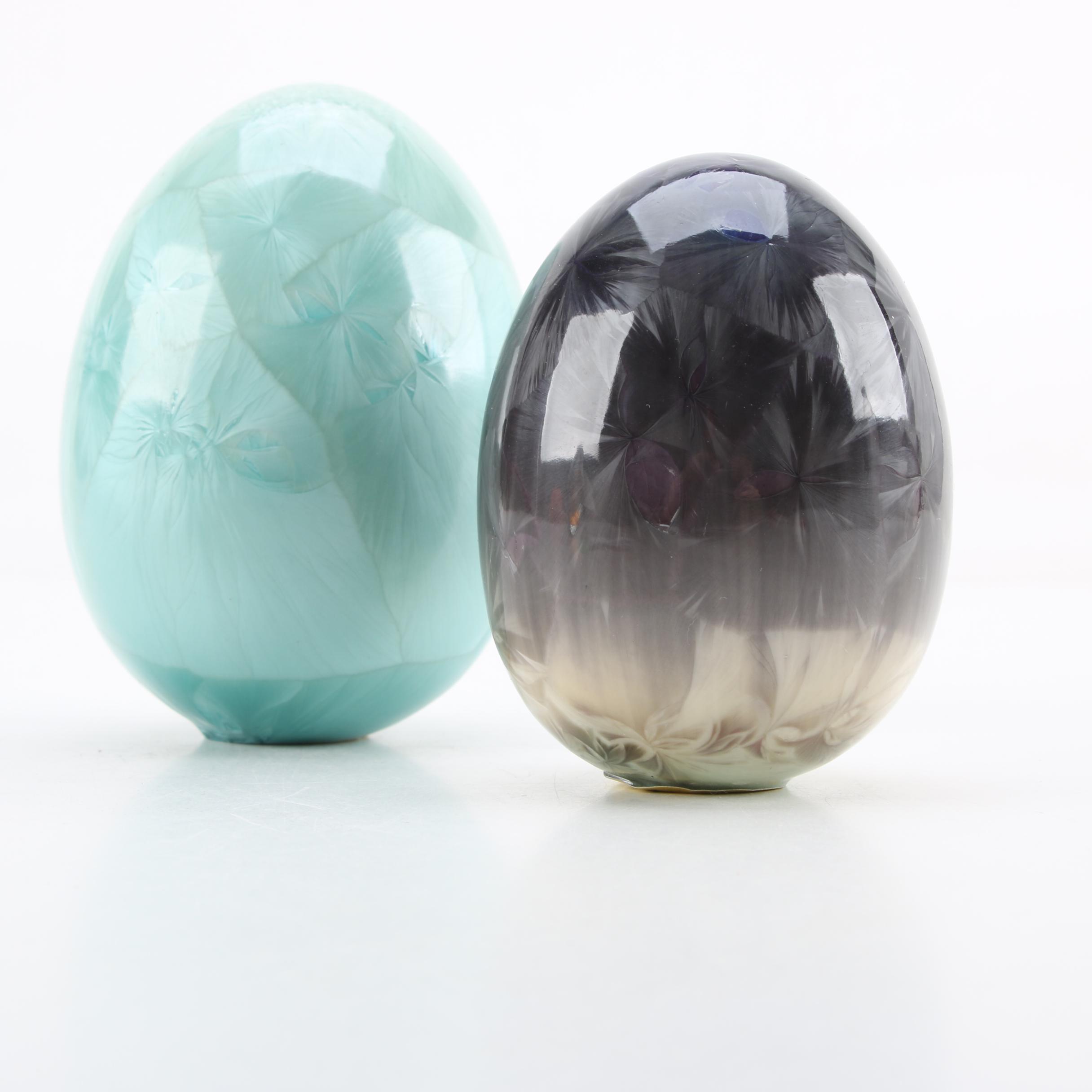 Duly Crystalline Glazed Porcelain Eggs
