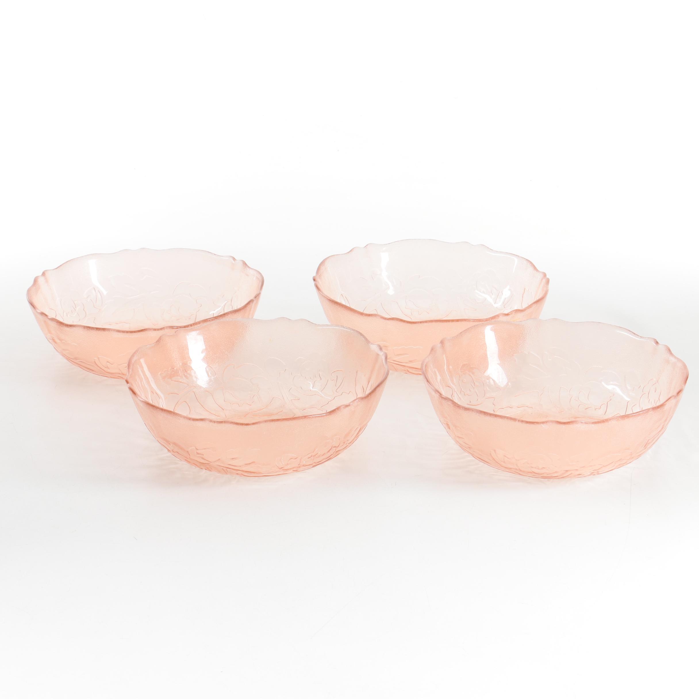 Vintage Arcoroc "Rosa Pink" Glass Bowls