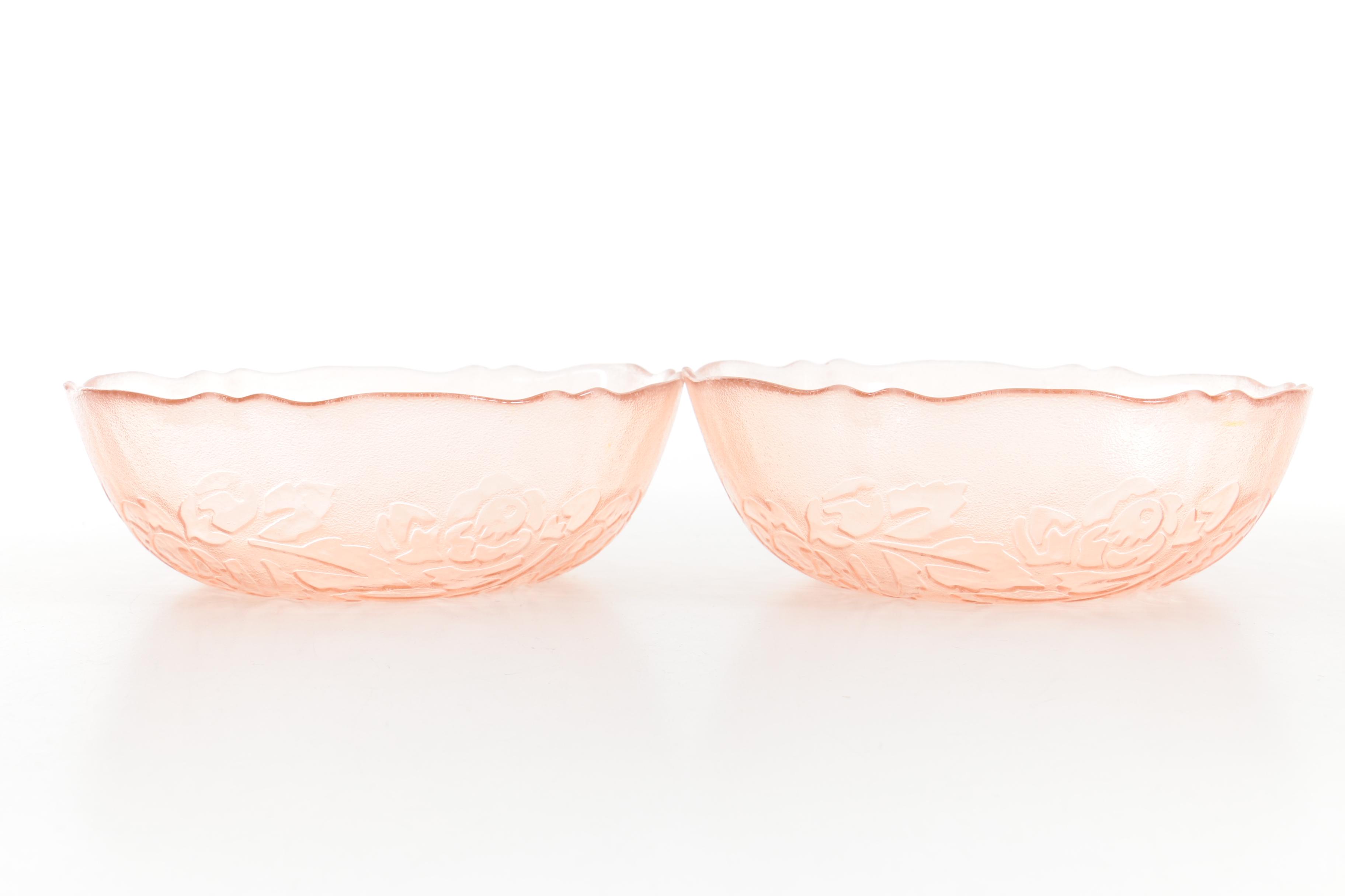 Vintage Arcoroc "Rosa Pink" Glass Bowls