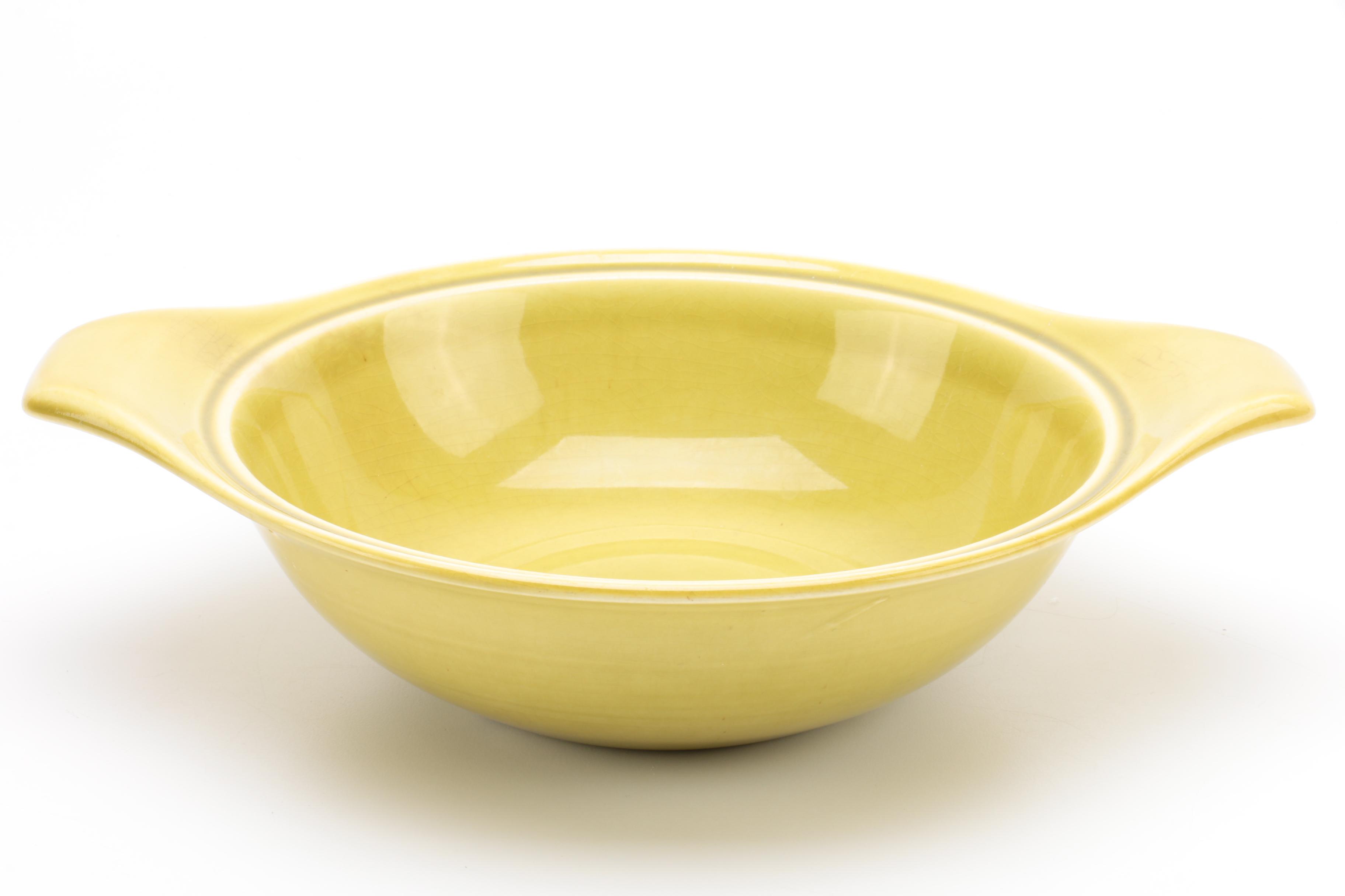 Russel Wright "Casual Avocado Yellow" Serveware by Steubenville Pottery 1949-60