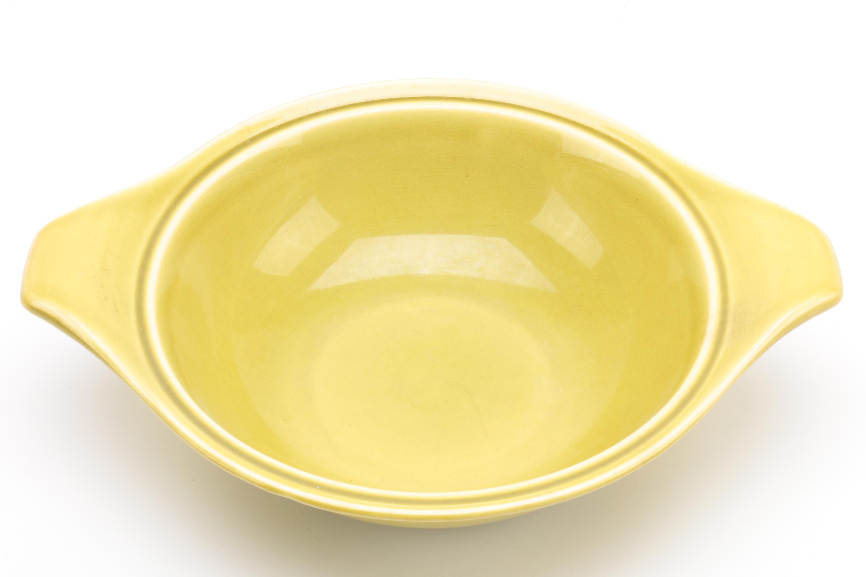 Russel Wright "Casual Avocado Yellow" Serveware by Steubenville Pottery 1949-60
