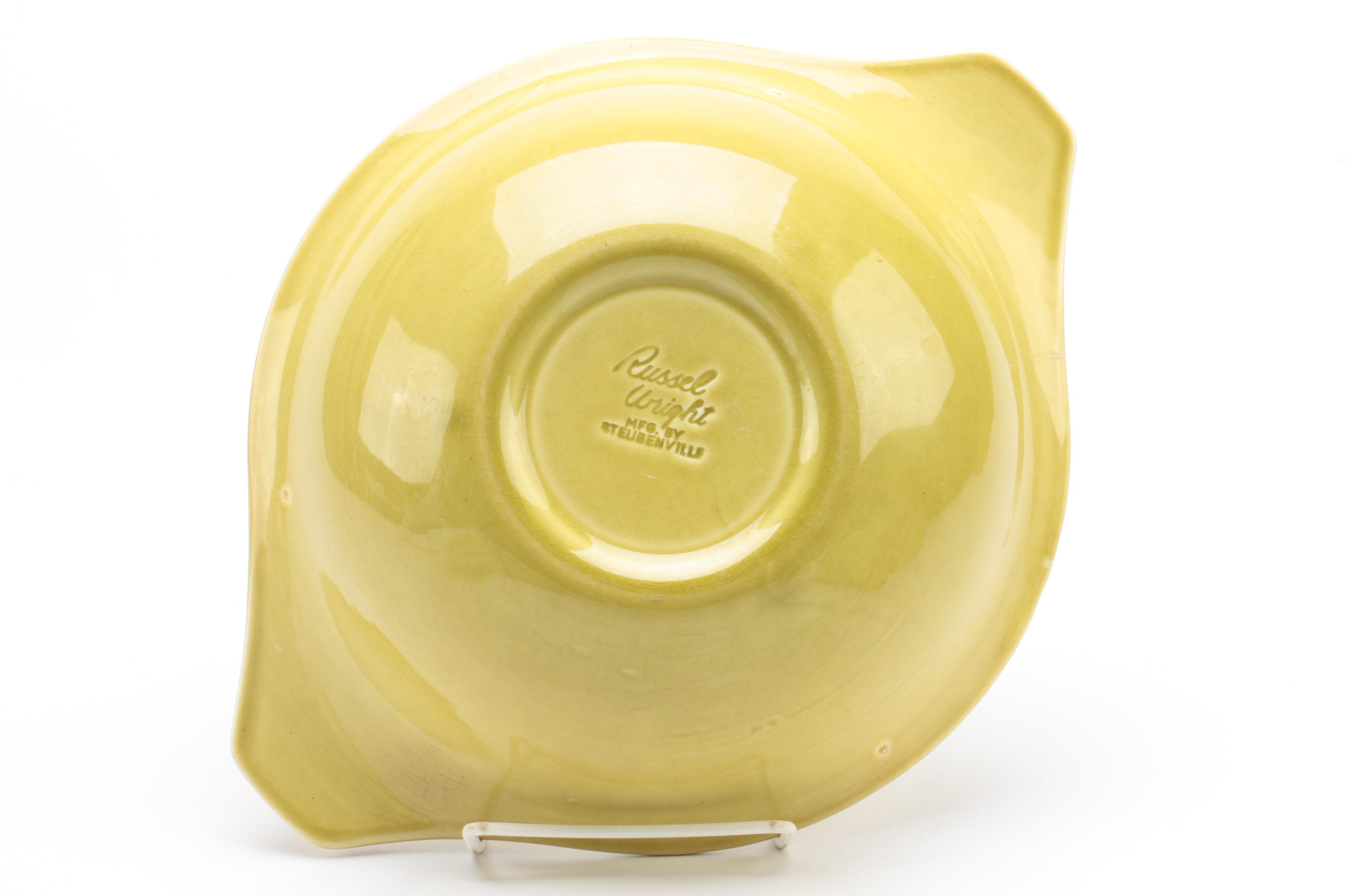Russel Wright "Casual Avocado Yellow" Serveware by Steubenville Pottery 1949-60