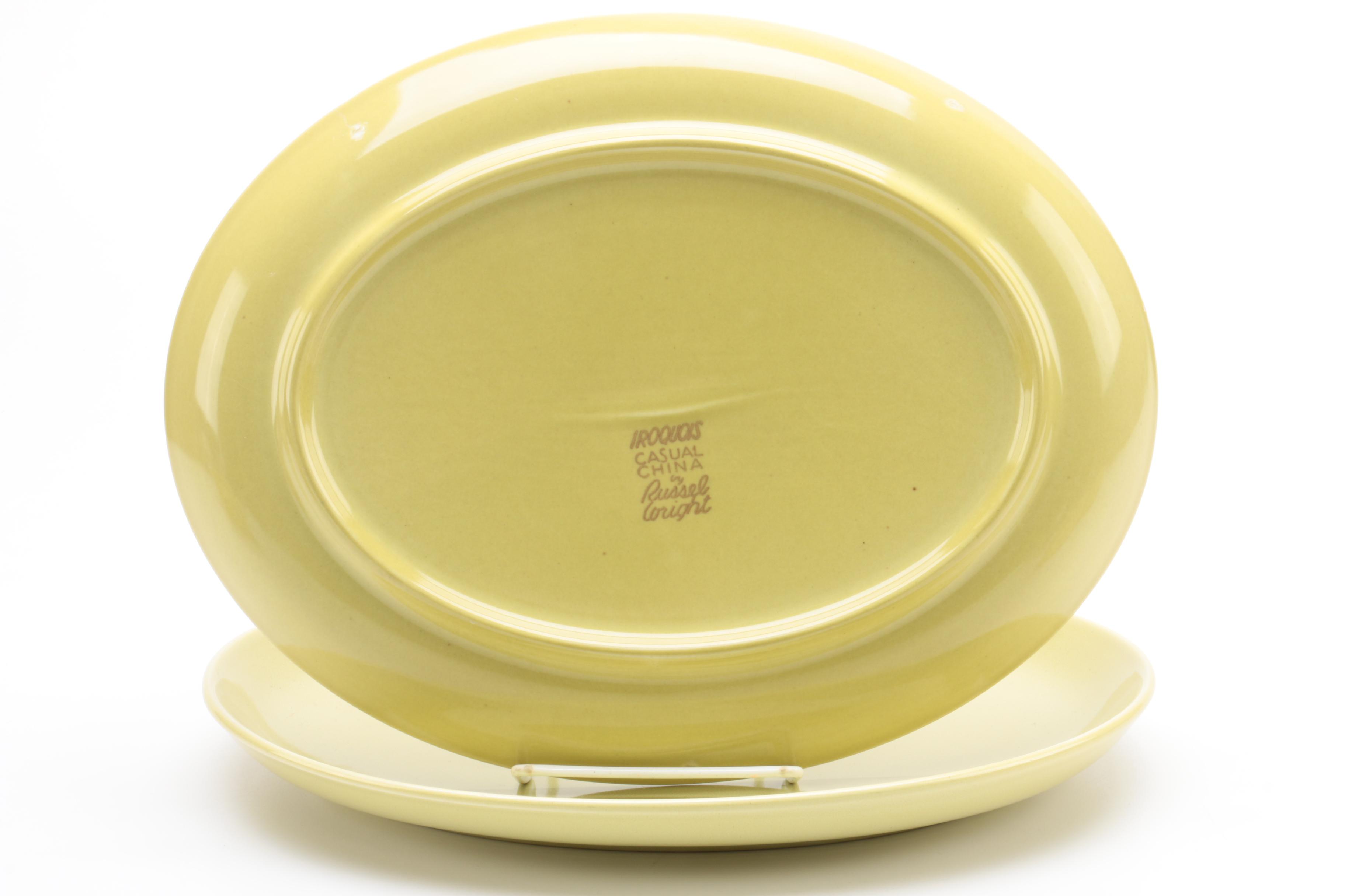 Russel Wright "Casual Avocado Yellow" Serveware by Steubenville Pottery 1949-60