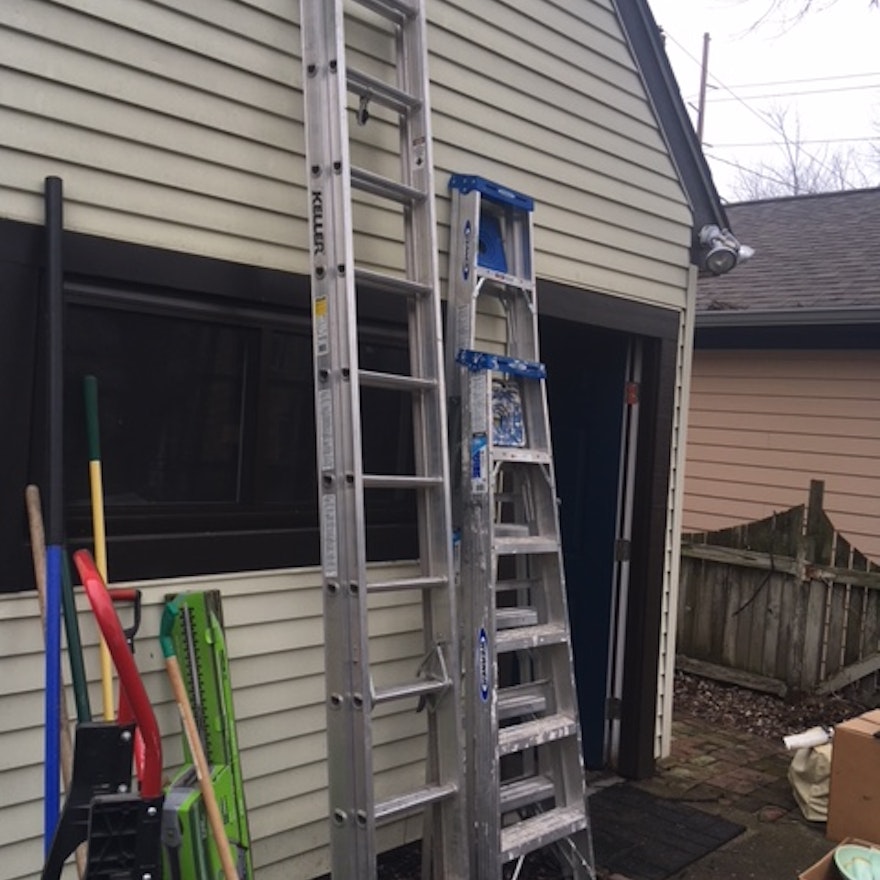 Keller Extension Ladder with D-Rungs and Two Folding A-Frame Ladders