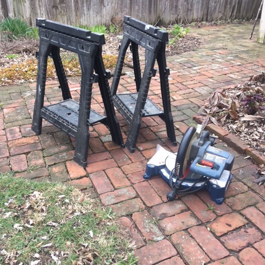 Ryobi Miter Saw and Folding Saw Horses