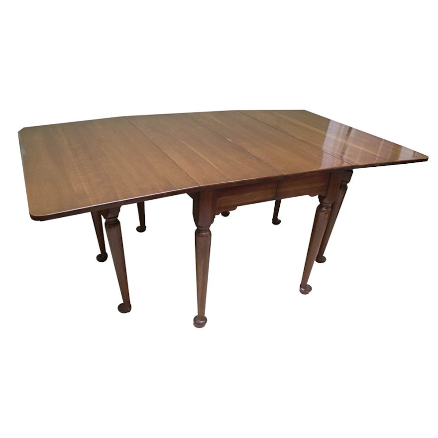 Walnut Finish Gate-Leg Dining Table