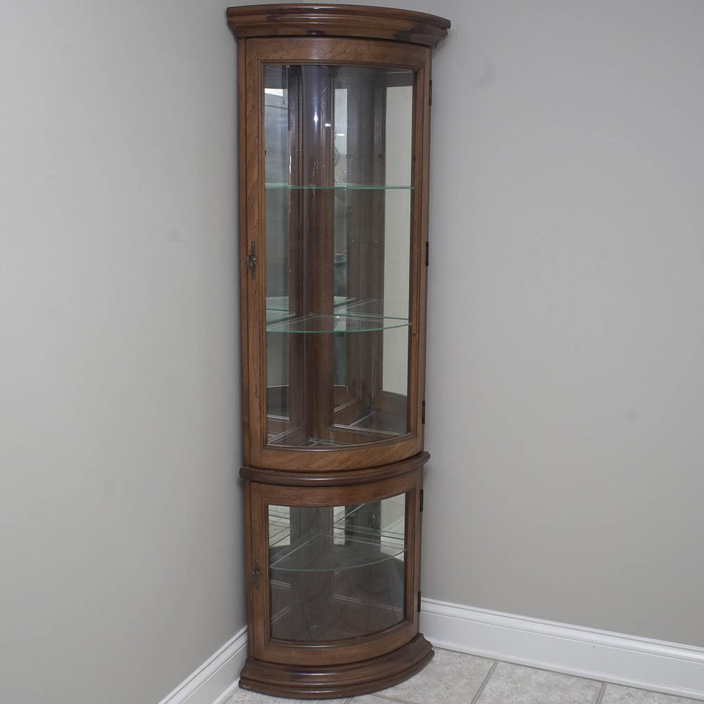 Bowfront Corner Curio Cabinet